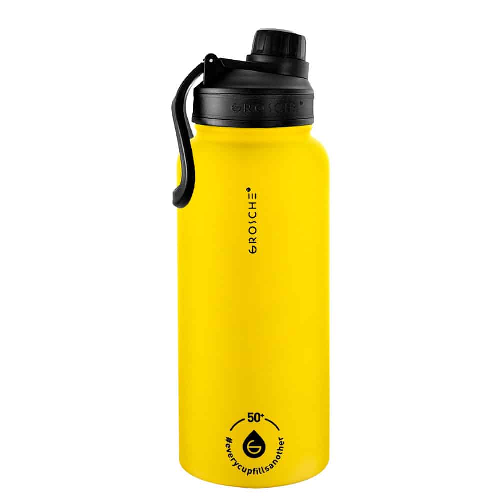 CHICAGO STEEL Insulated Water Bottle With Infuser, yellow color