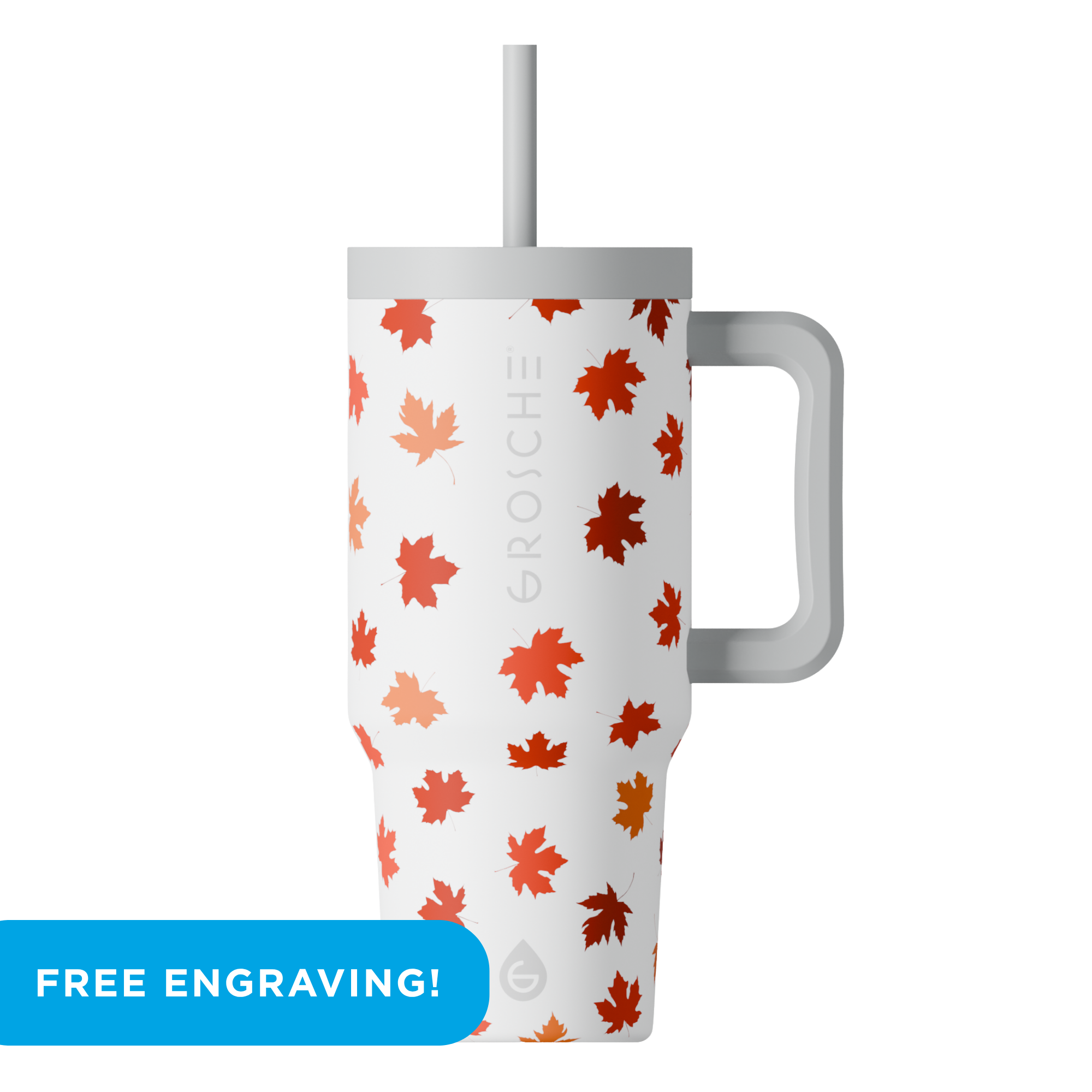 ASPEN Canadian Collection Insulated Tumbler with Handle and Straw, 32oz