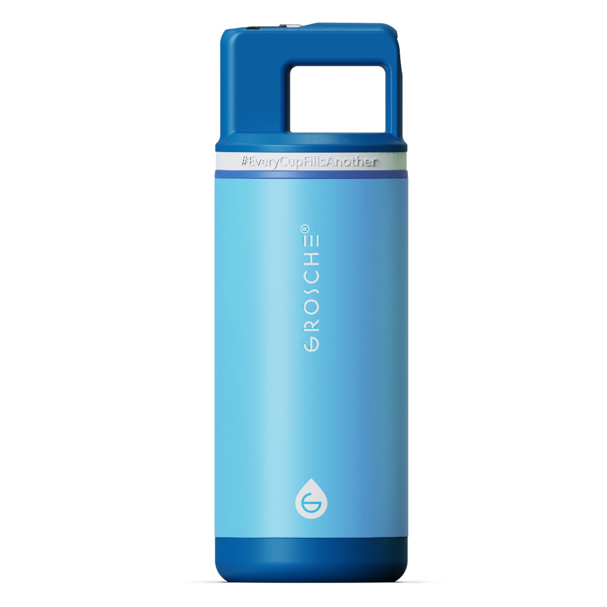 Alpine 16oz kids insulated water bottle, Flip 'N, blue