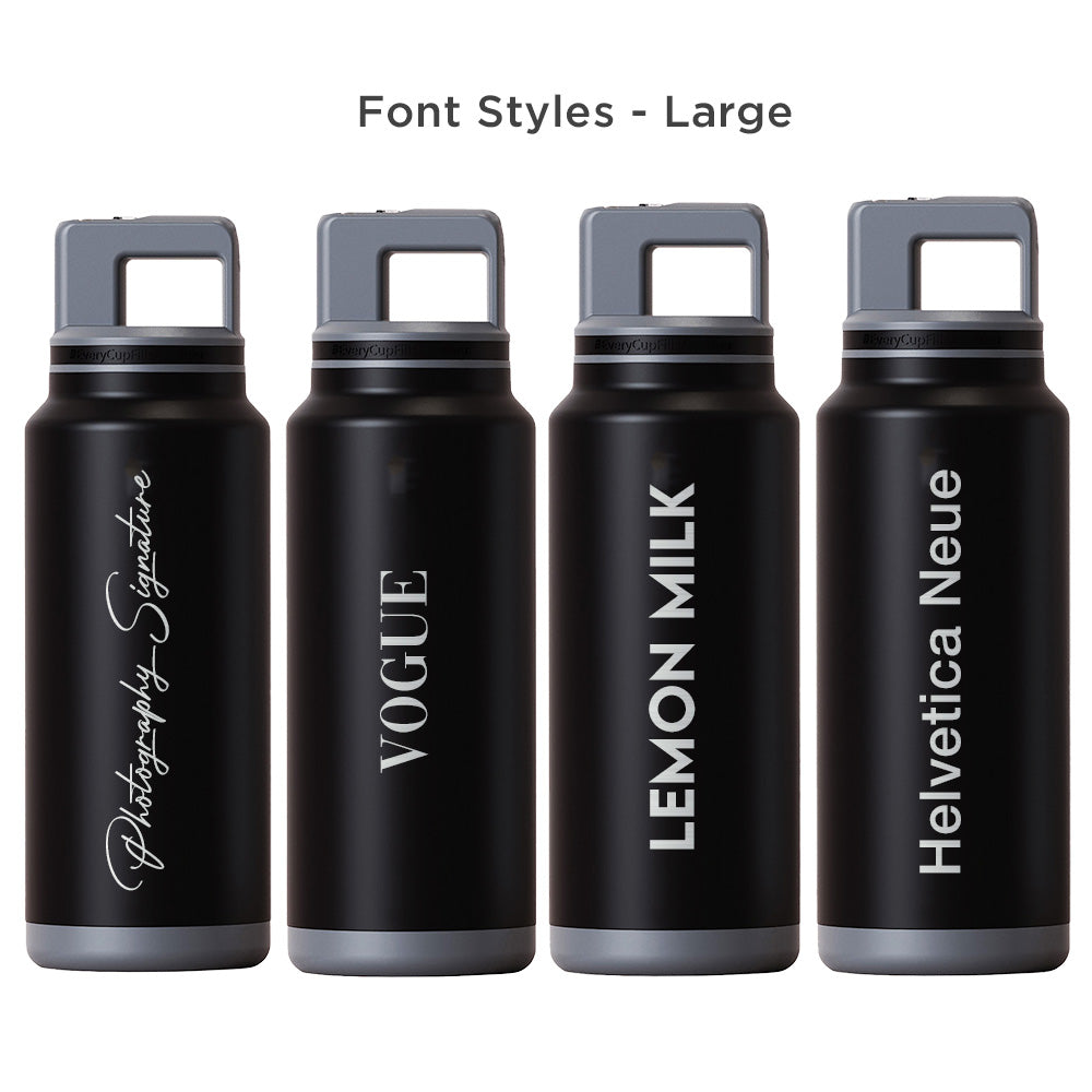 personalized water bottles font styles large