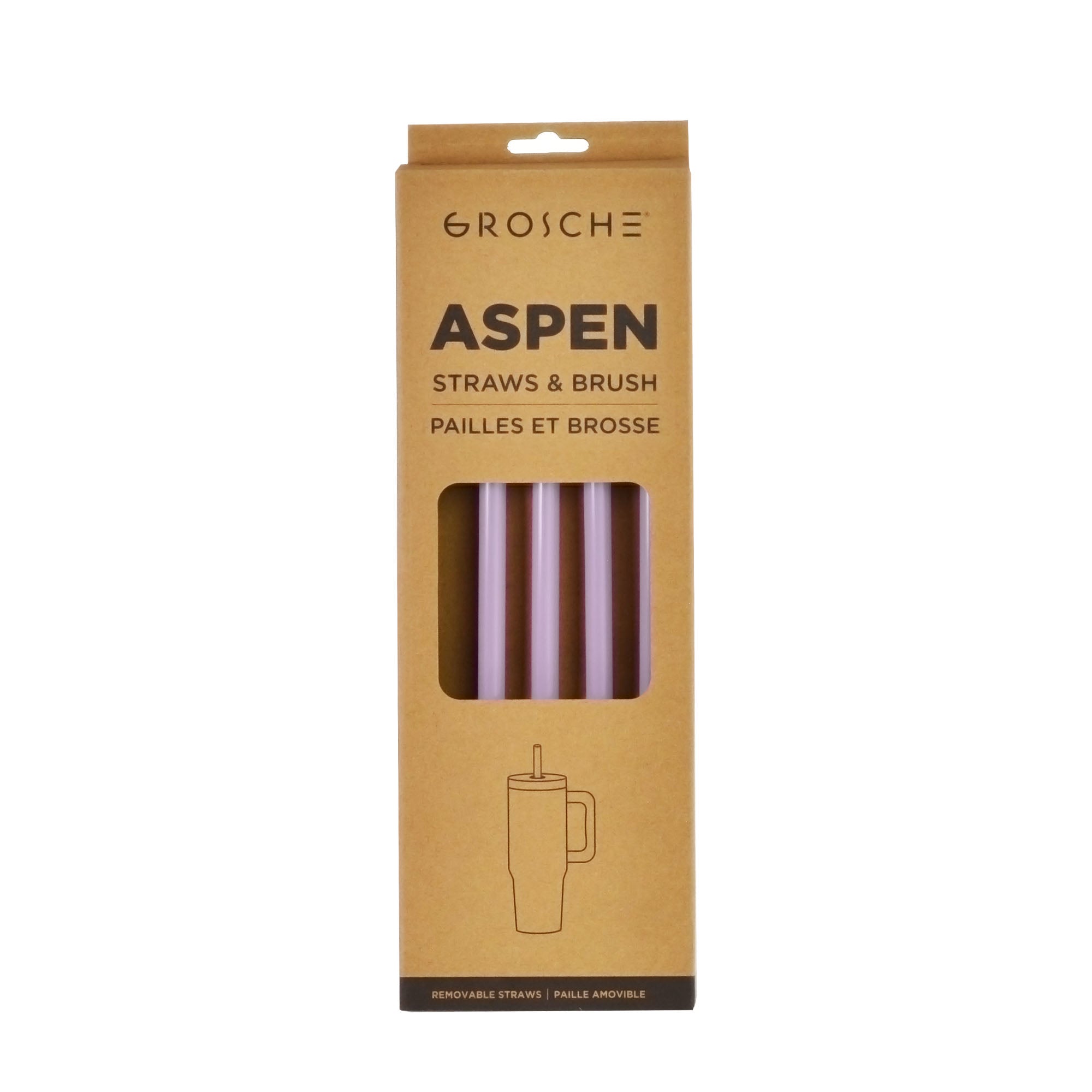 grosche aspen straws and brush, lavender