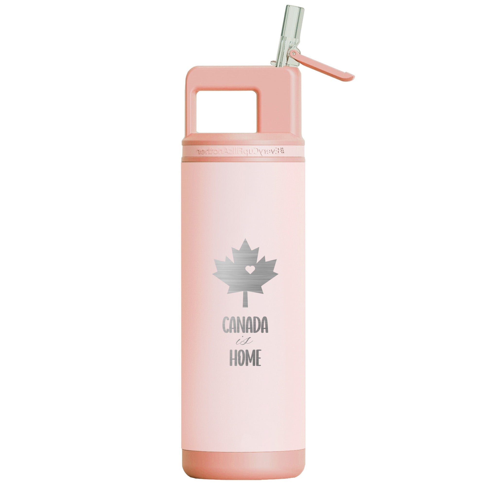 canadian collection tumbler canada is home, peach rose pink color