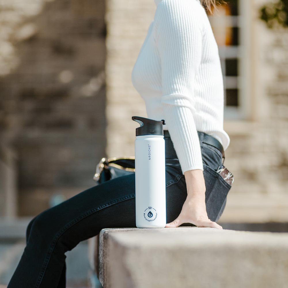 CHICAGO STEEL Insulated Water Bottle With Infuser with Chug Lid, 32oz | OPEN BOX - GROSCHE International Inc.
