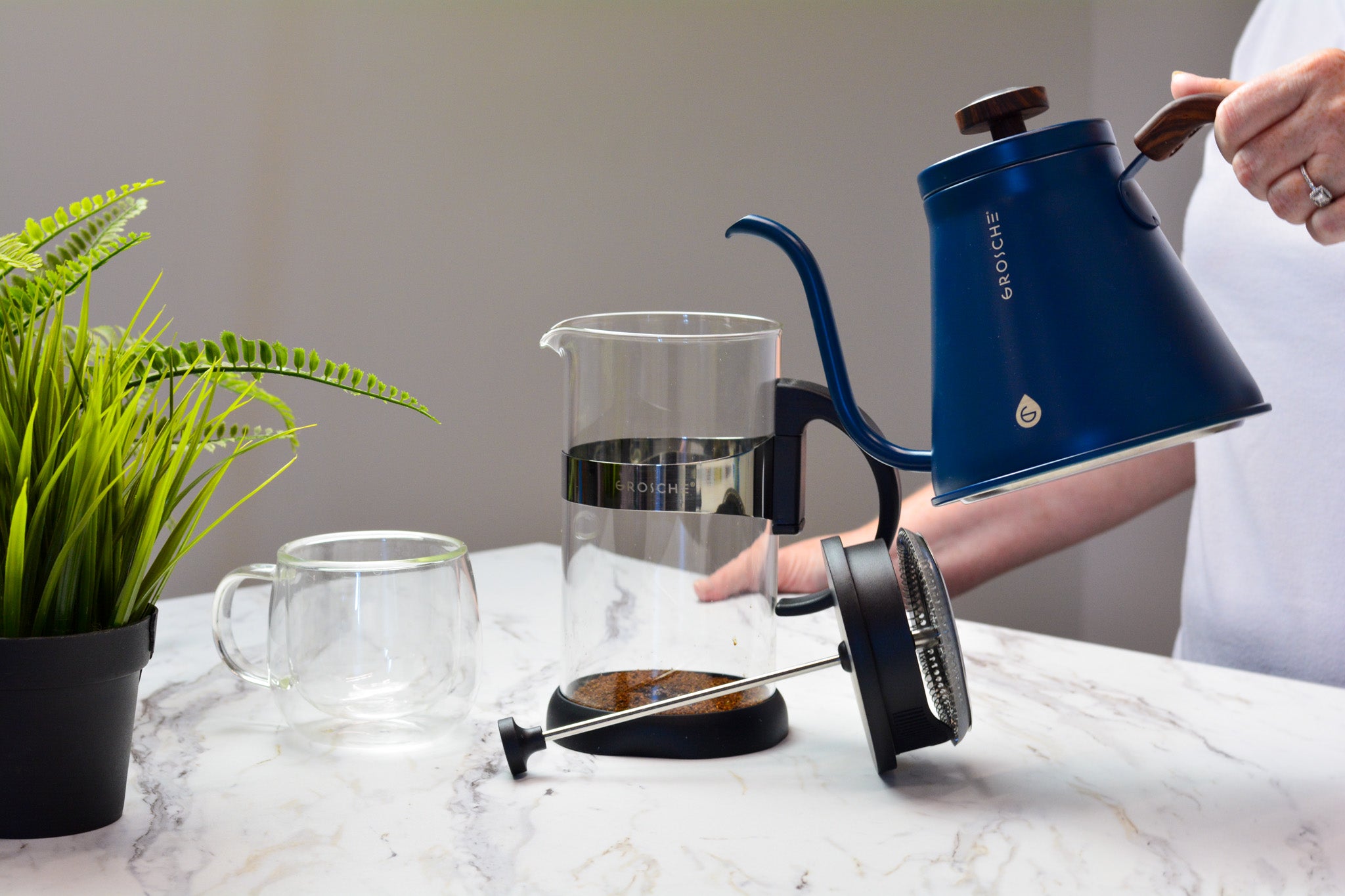 SEVILLE Glass French Press Coffee Maker, 34 fl. oz / 1000mL