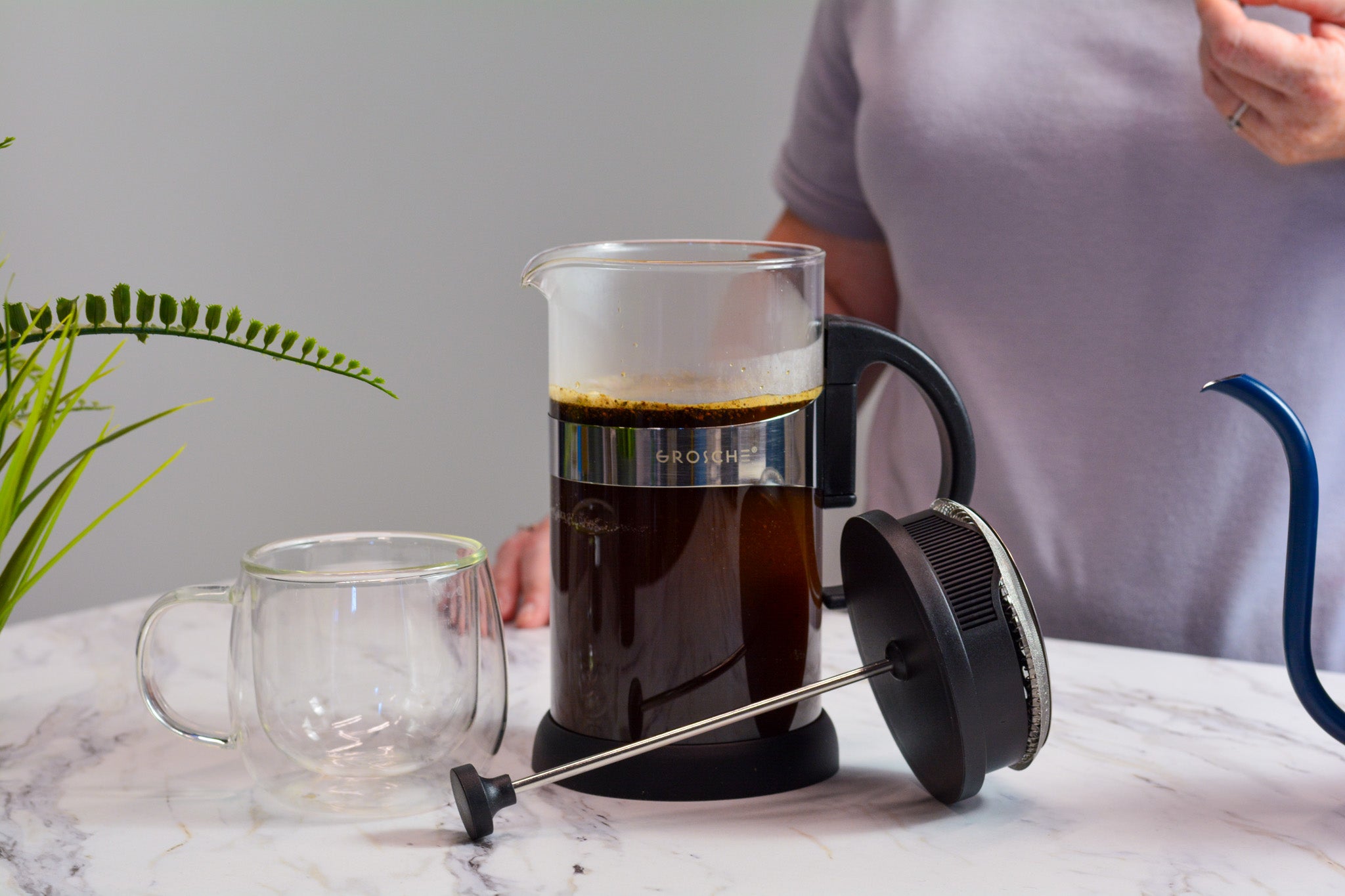 SEVILLE Glass French Press Coffee Maker, 34 fl. oz / 1000mL