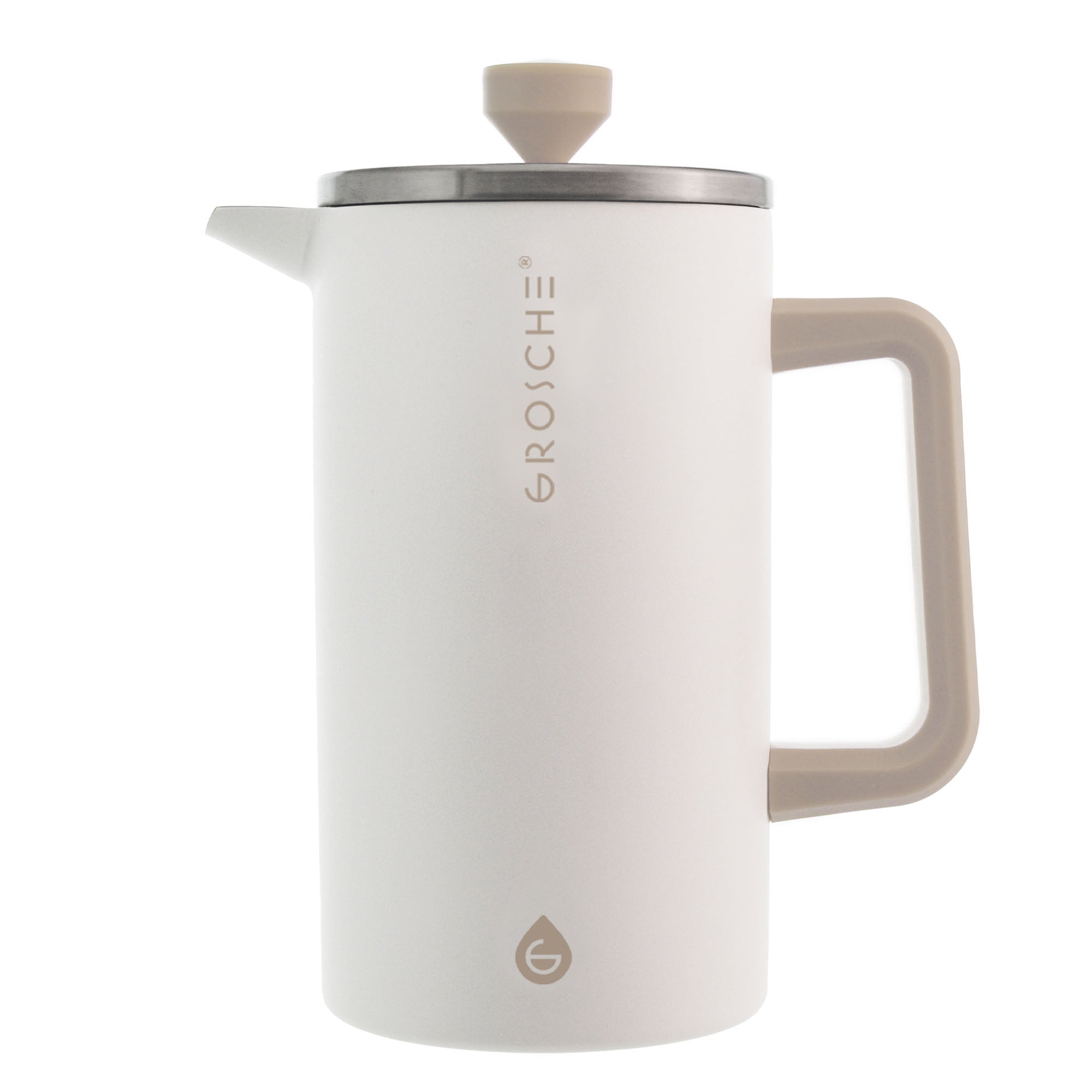 GROSCHE Dublin stainless steel French press in cream white