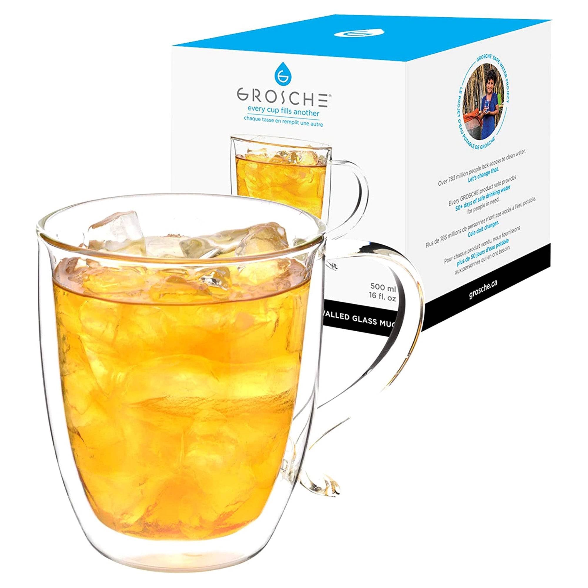 grosche double wall glass mug