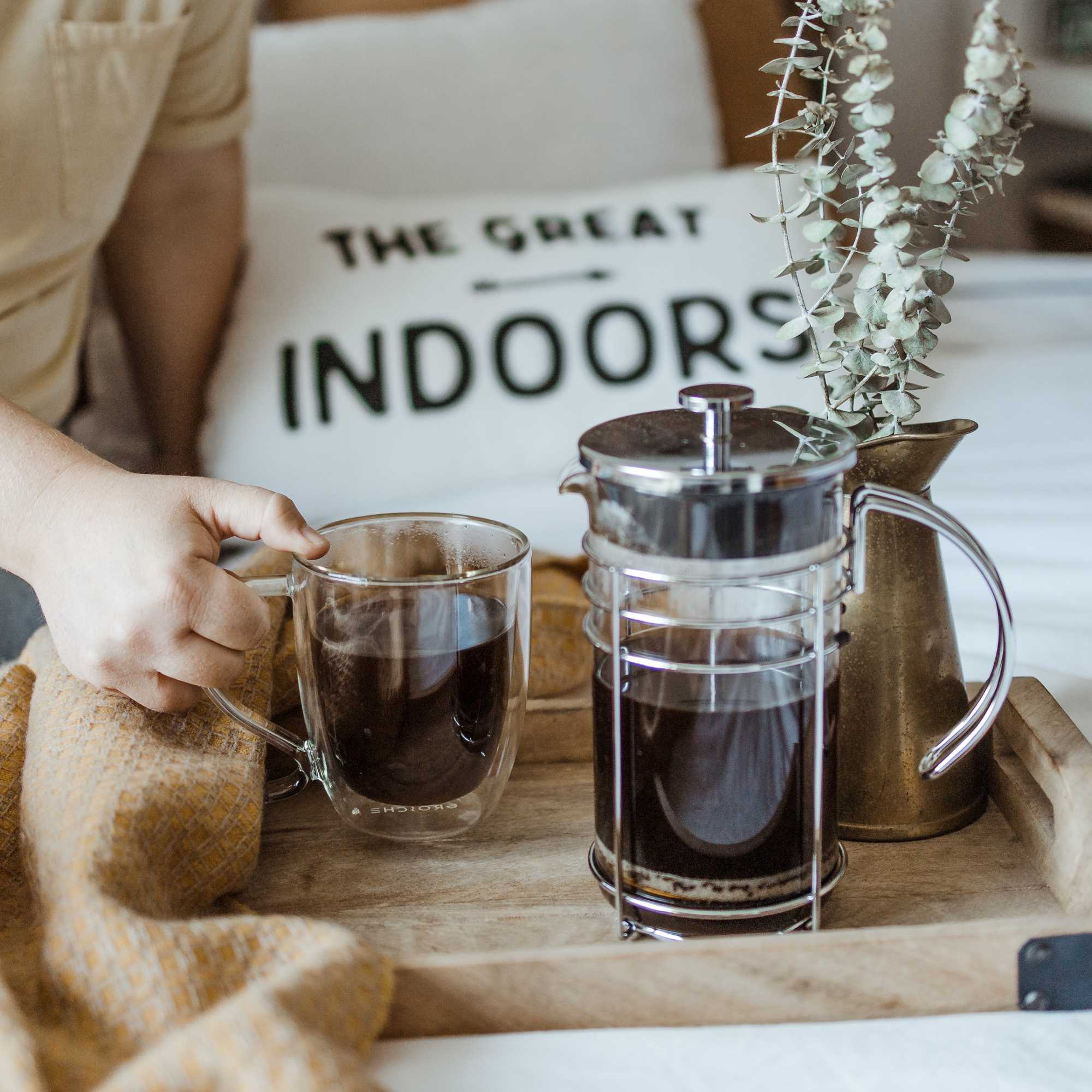 CYPRUS double wall glass mug, large glass mug, coffee mug, large mug, double wall glassware