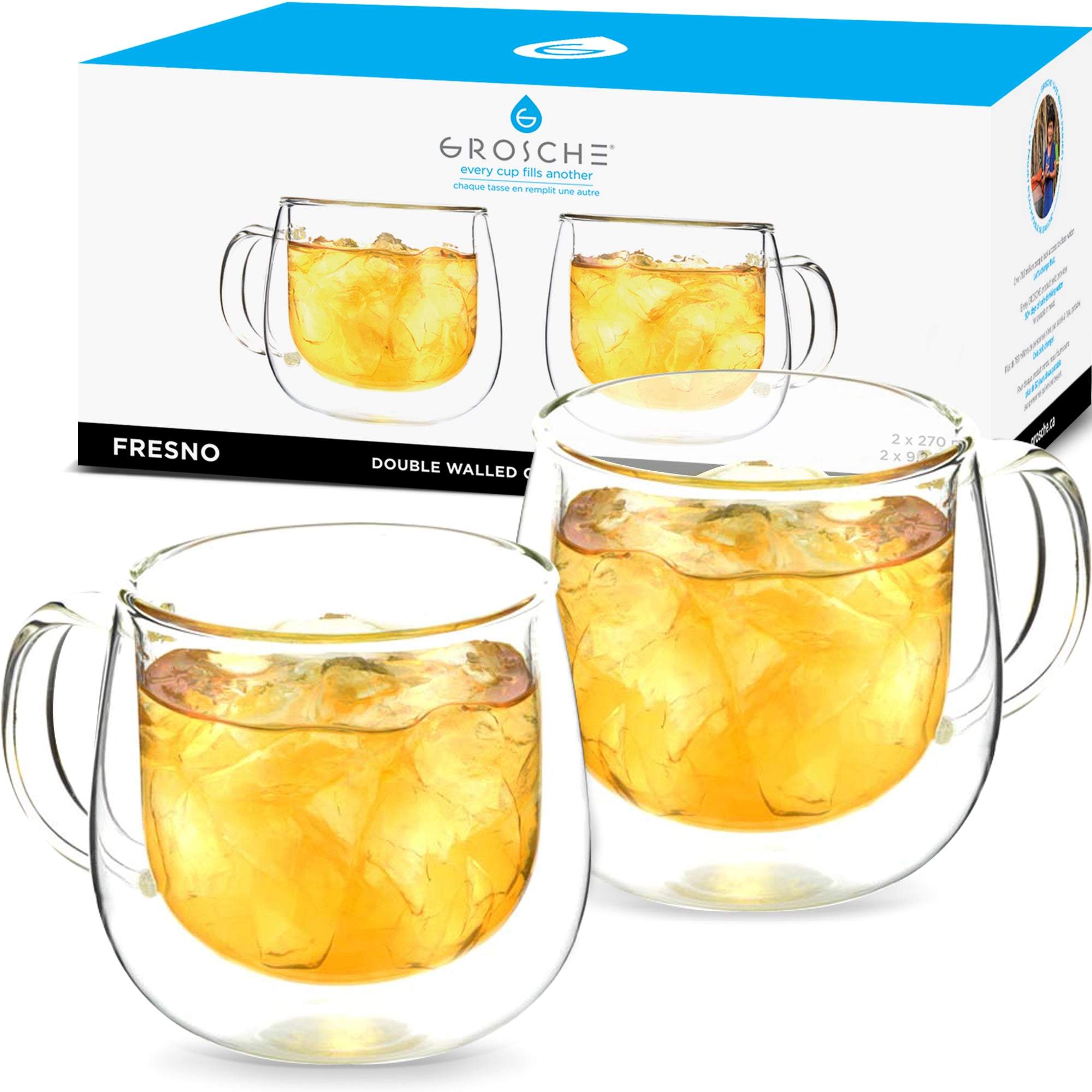 Shop GROSCHE FRESNO double wall glass mug sets