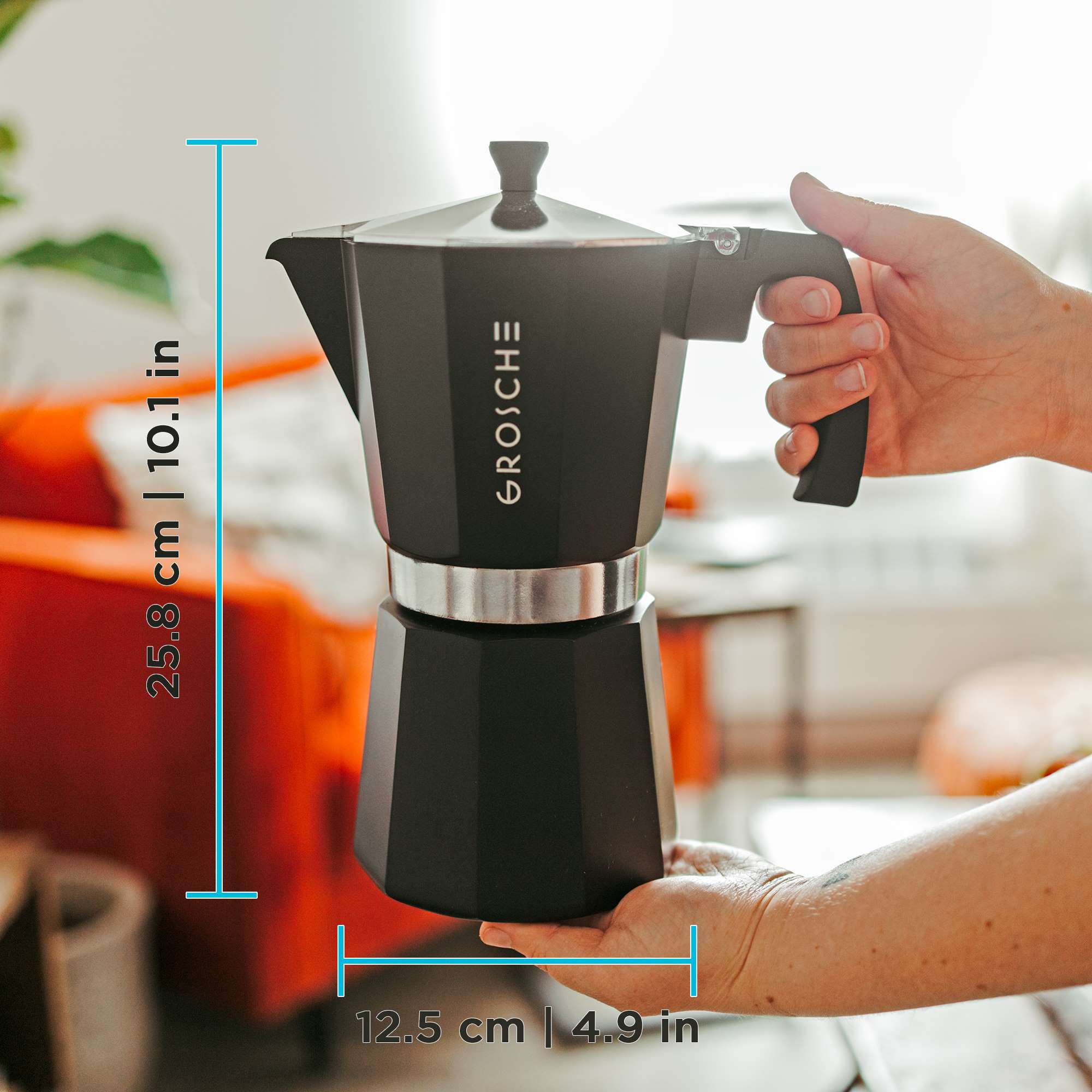 MILANO Stovetop Espresso Maker, Moka Pot - 12 Cup - GROSCHE International Inc.