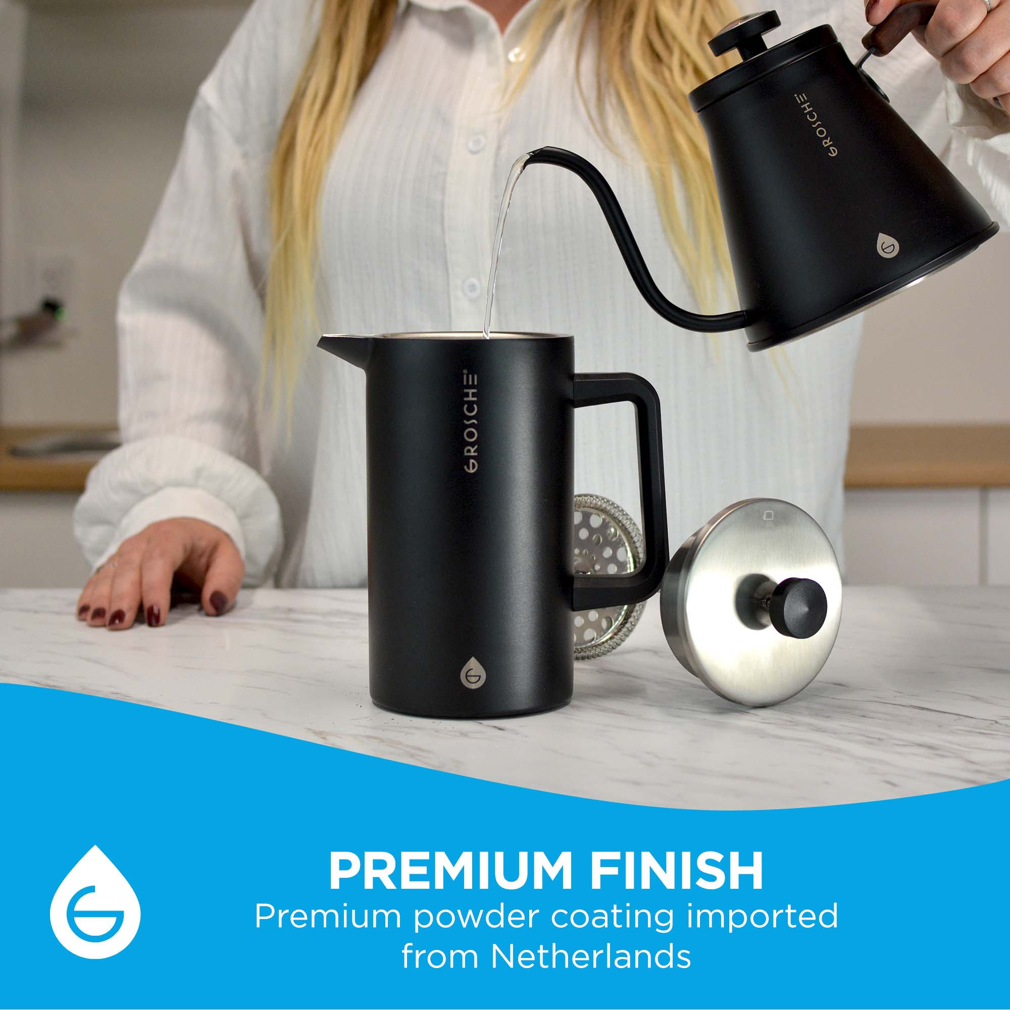 GROSCHE Dublin stainless steel French press