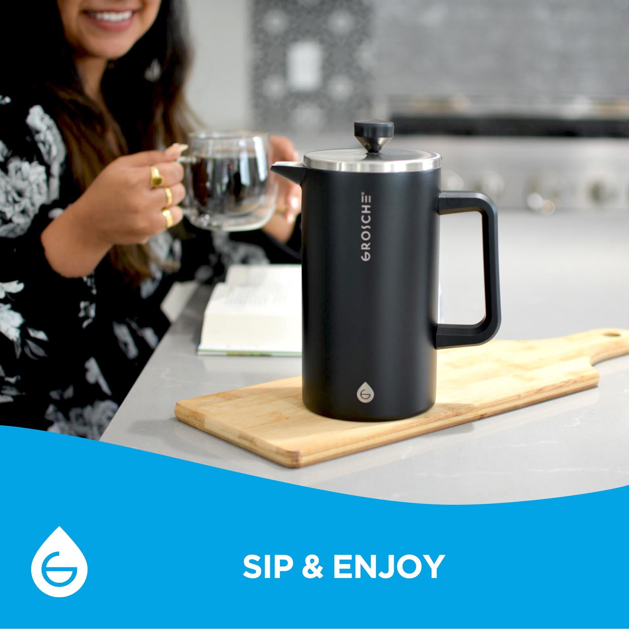 shop double walled french press from grosche