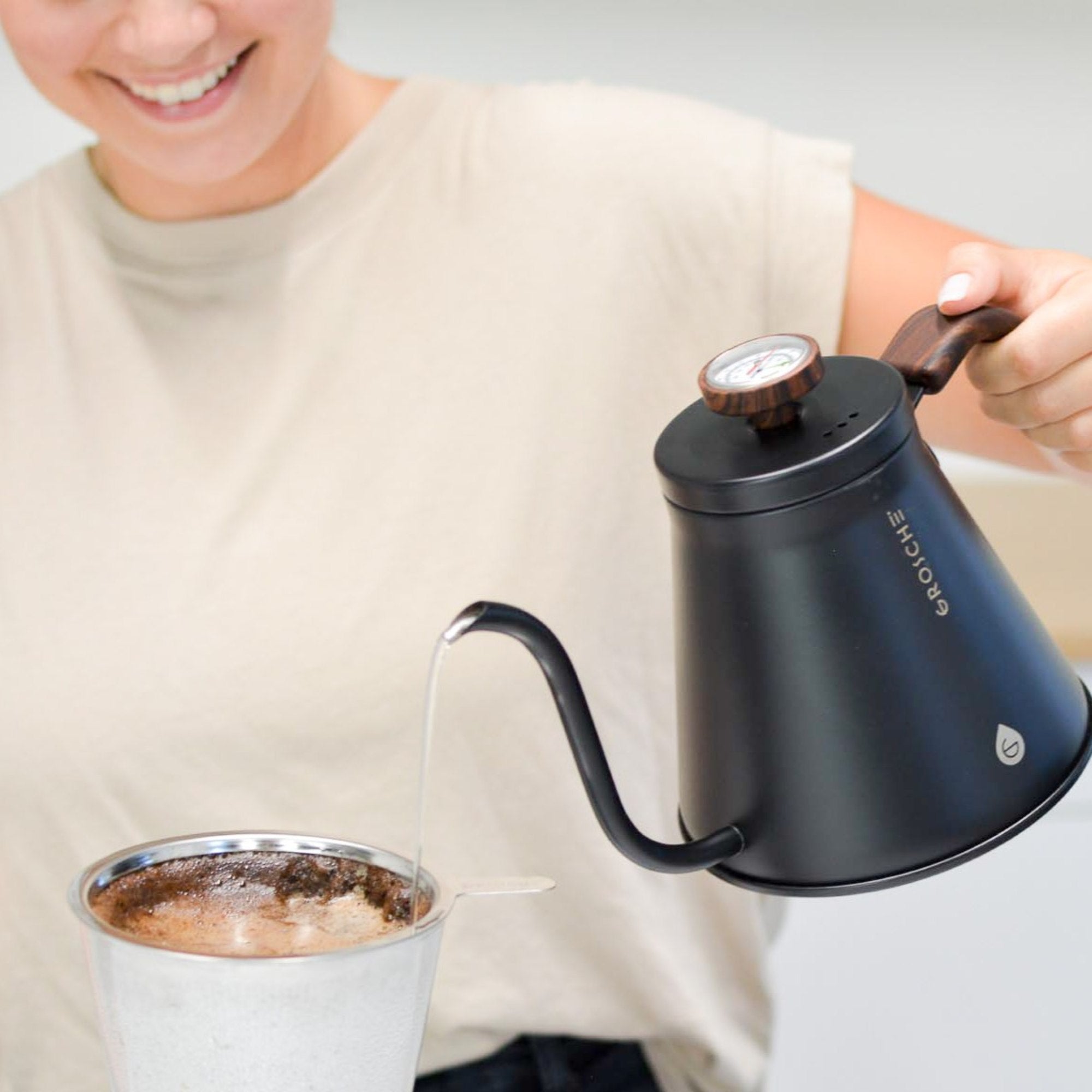 MARRAKESH Gooseneck Pour Over Coffee Kettle, black