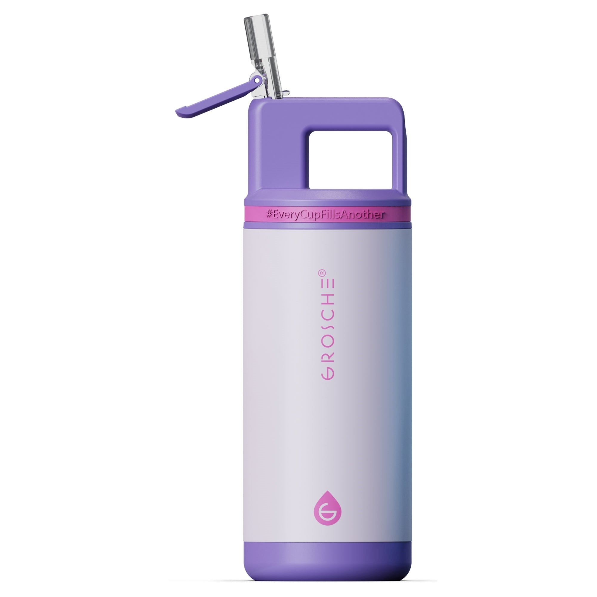 Alpine 16oz kids insulated water bottle, Flip 'N, cosmic purple