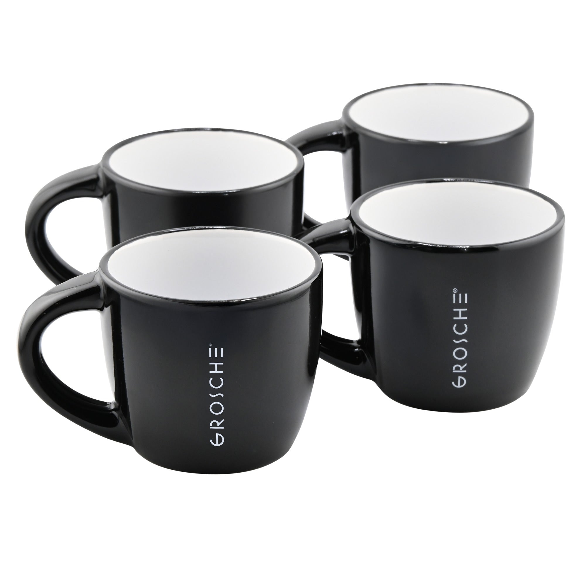 GROSCHE Porto Crema ceramic espresso cups: Black and White