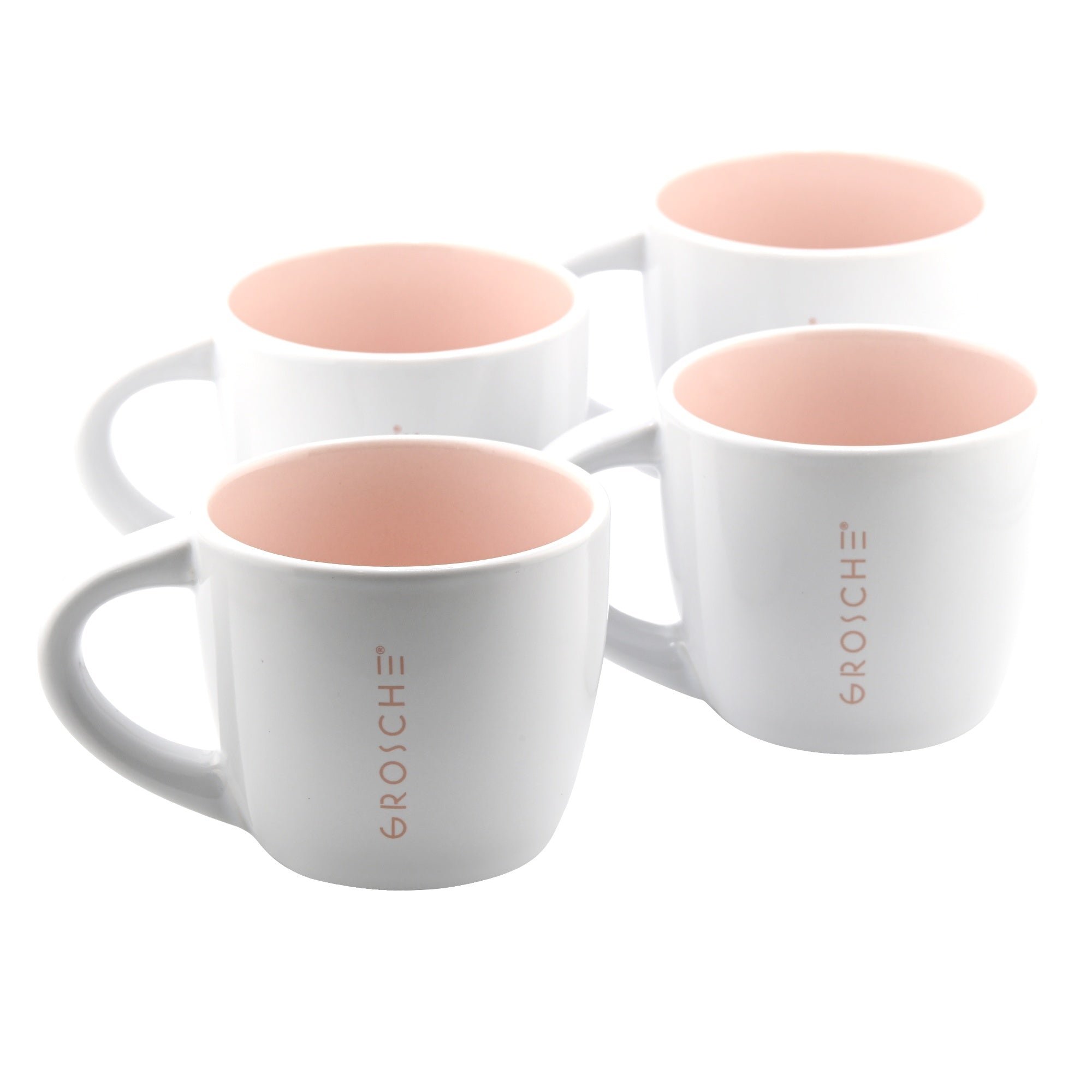 Buy Ceramic Espresso 4 Cups Pink White