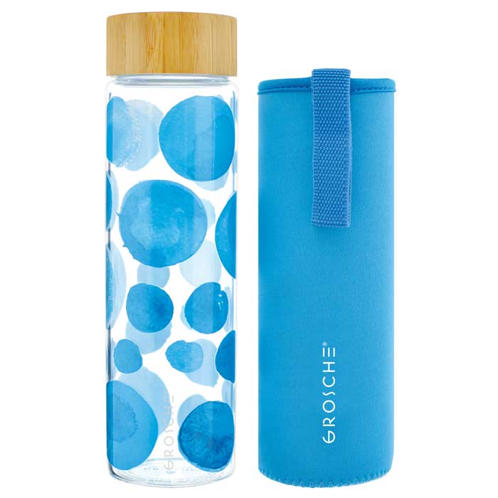 🎁 VENICE Eco Friendly Glass Water Bottle with Protective Sleeve - 22.6oz / 670mL (100% off)