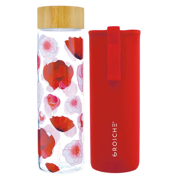 🎁 VENICE Eco Friendly Glass Water Bottle with Protective Sleeve - 22.6oz / 670mL (100% off)