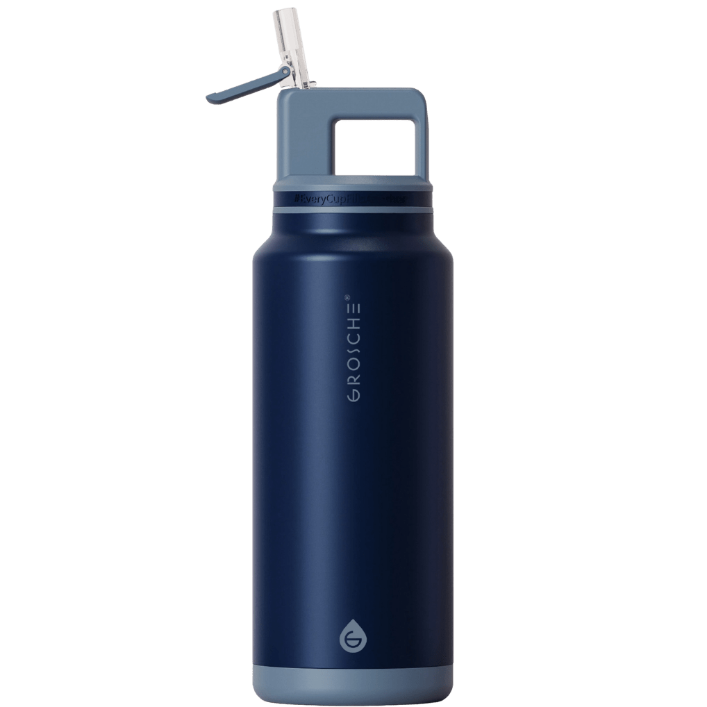 ALPINE Flip 'N Sip Large Insulated Water Bottle With Straw, 40oz | OPEN BOX - GROSCHE International Inc.