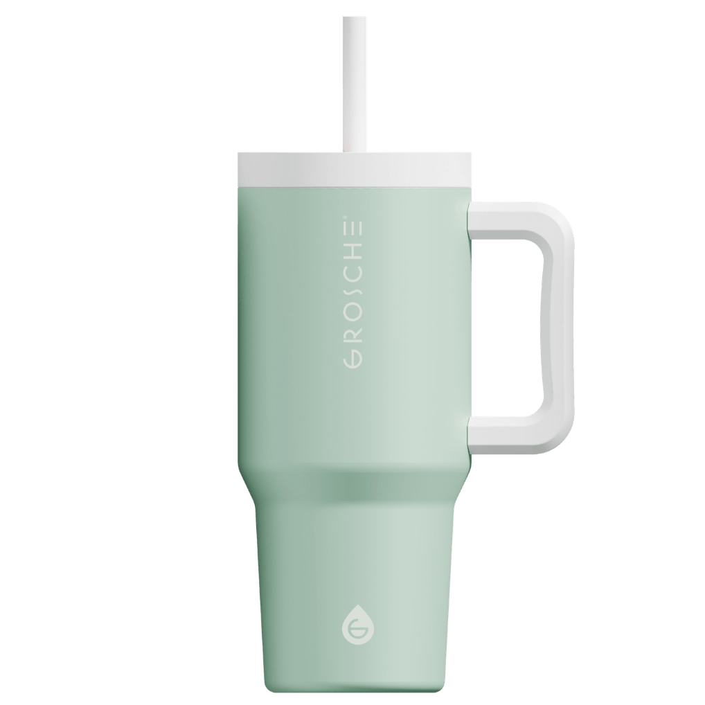 ASPEN Insulated Tumbler with Handle and Straw, 32oz | OPEN BOX - GROSCHE International Inc.