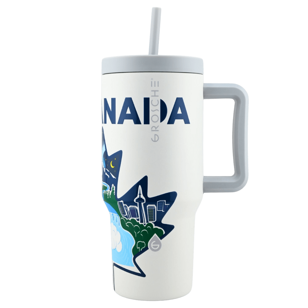 ASPEN Canadian Collection Insulated Tumbler with Handle and Straw, 32oz - GROSCHE International Inc.