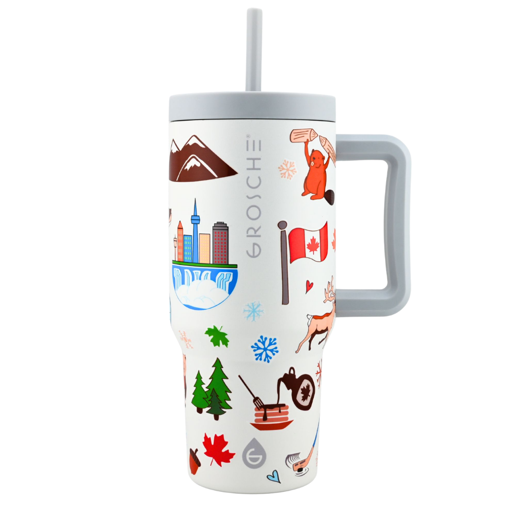 ASPEN Canadian Collection Insulated Tumbler with Handle and Straw, 32oz - GROSCHE International Inc.
