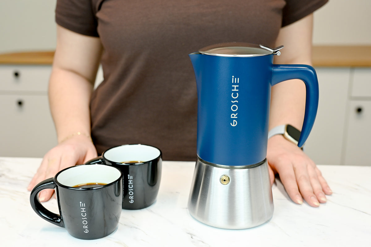 MILANO STEEL Stovetop Espresso Maker, Moka Pot - 6 Cup