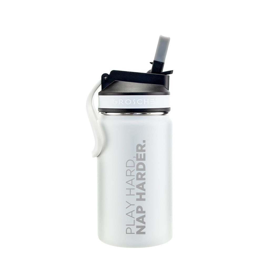 kids stainless steel water bottle white