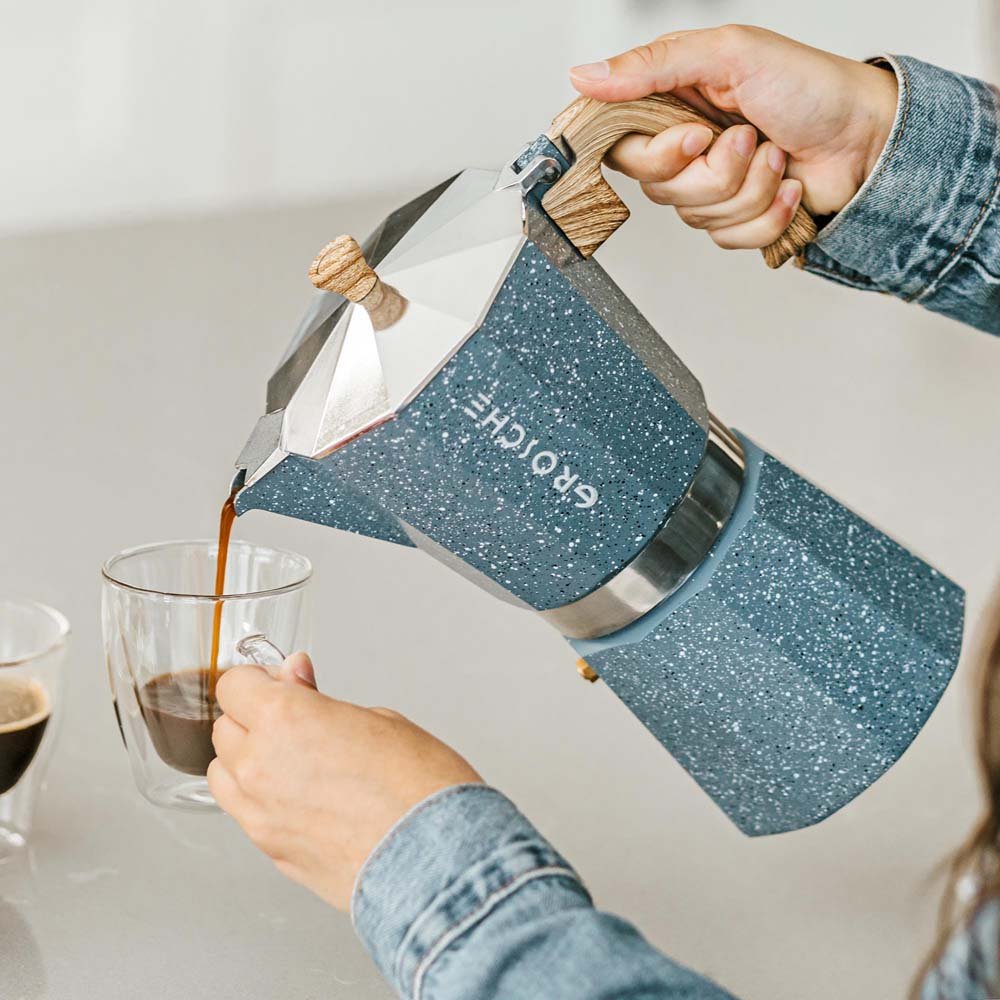 MILANO STONE Stovetop Espresso Maker, Moka Pot | OPEN BOX - GROSCHE International Inc.