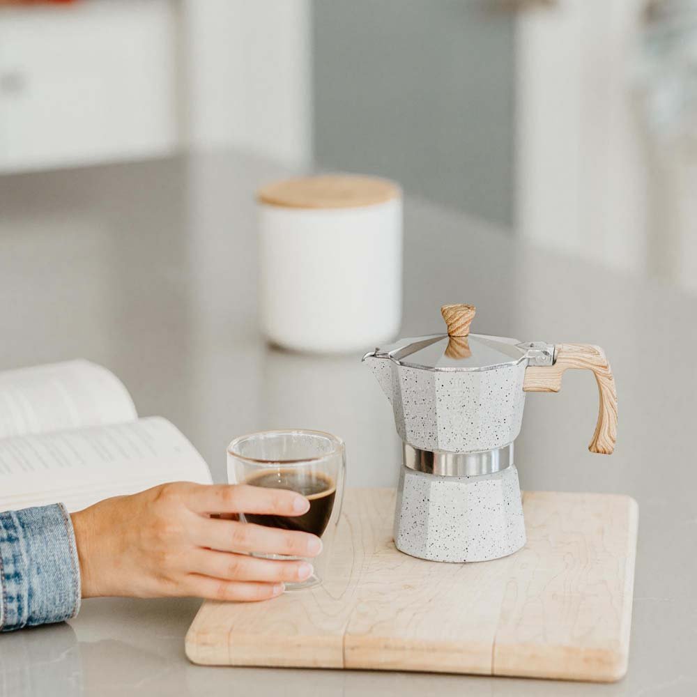 MILANO STONE Stovetop Espresso Maker, Moka Pot | OPEN BOX - GROSCHE International Inc.