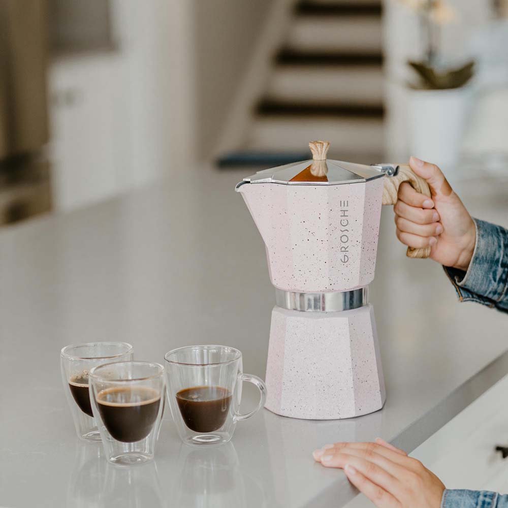 MILANO STONE Stovetop Espresso Maker, Moka Pot | OPEN BOX - GROSCHE International Inc.