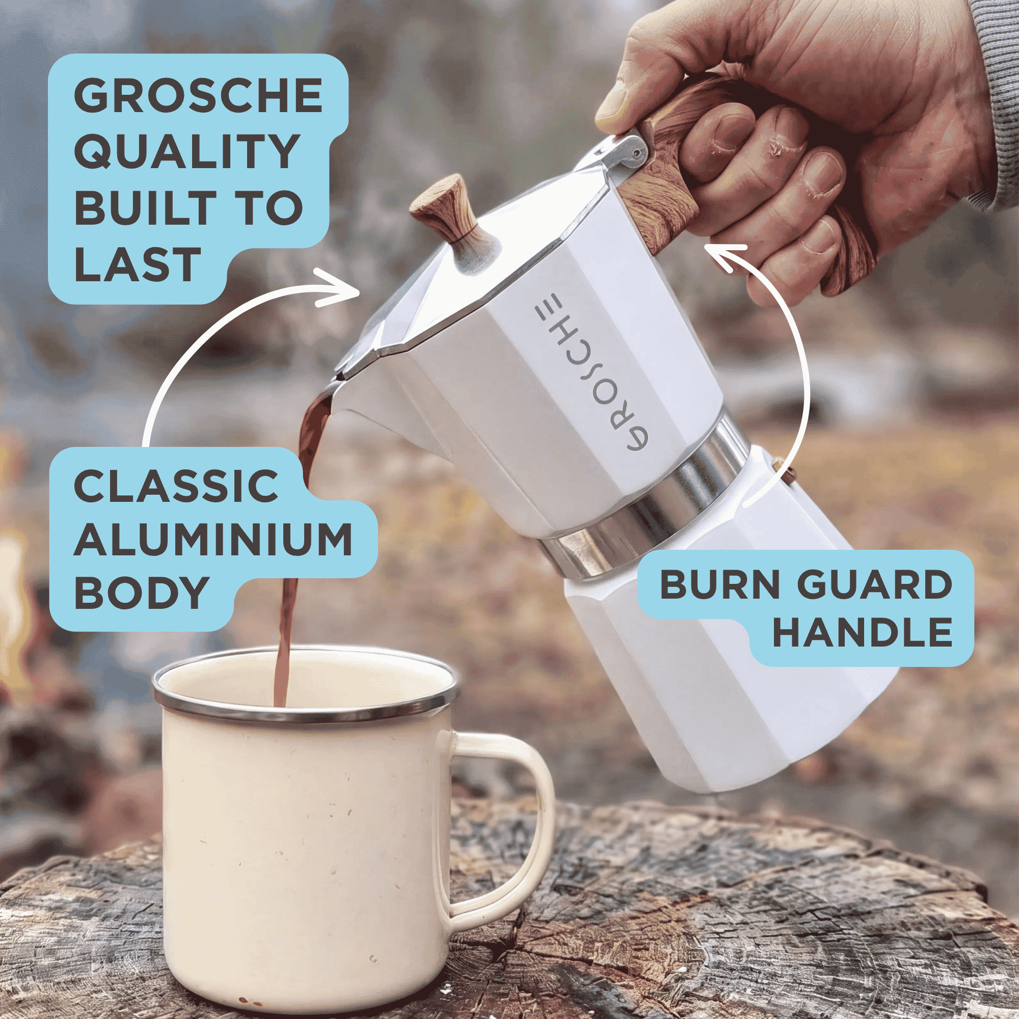 MILANO Stovetop Espresso Maker, Moka Pot - 12 Cup - GROSCHE International Inc.