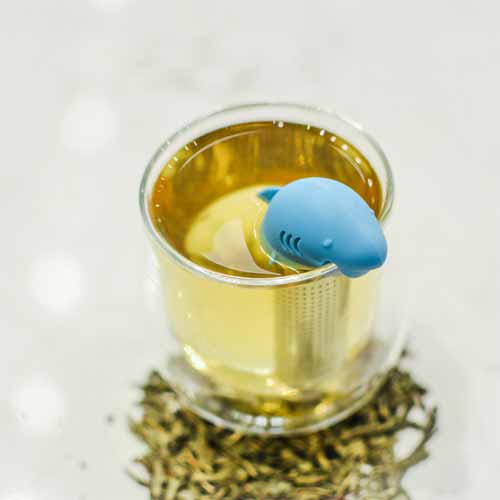 GROSCHE shark bite tea infuser in cup glass fresno