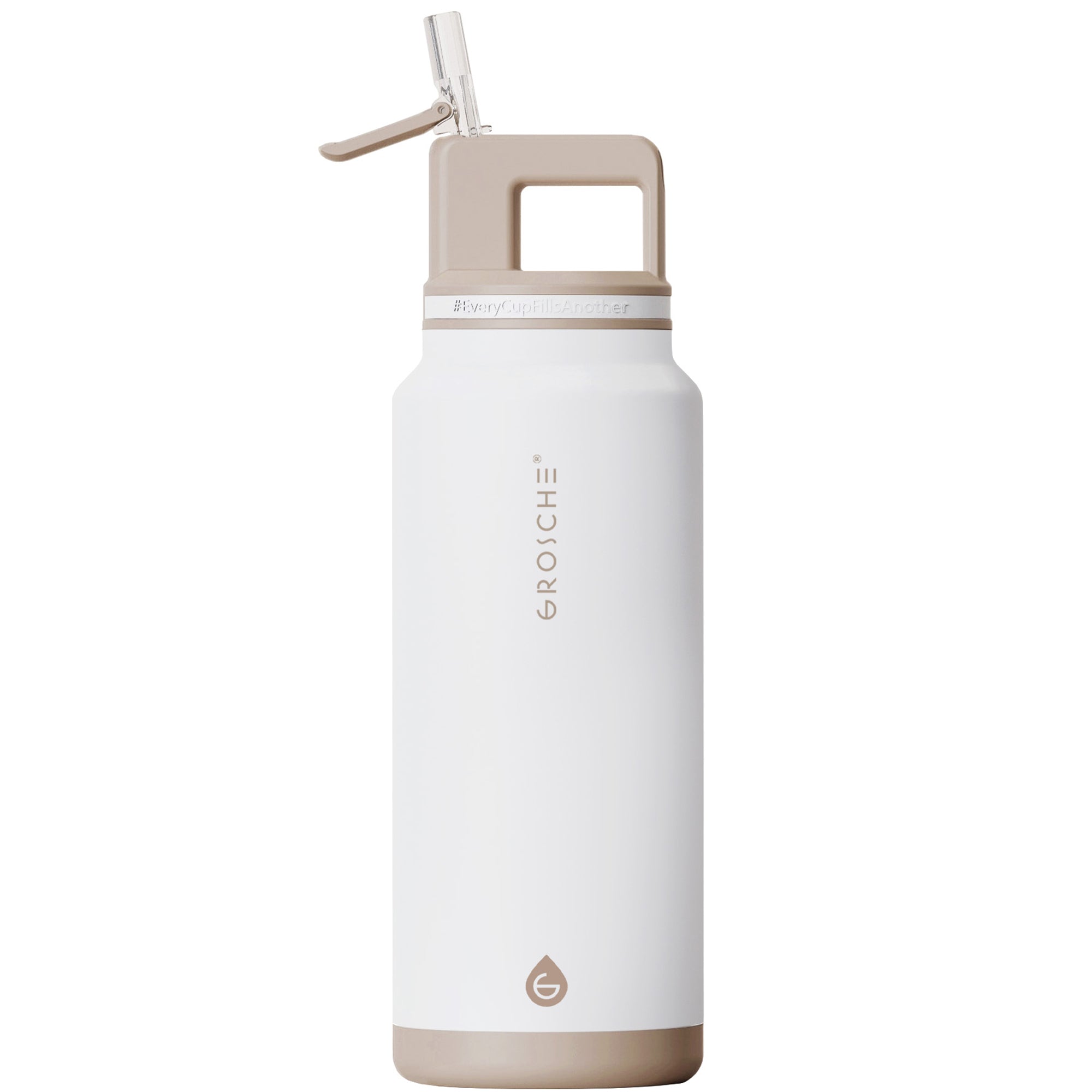 Shop ALPINE 40oz large insulated water bottle, cream white color