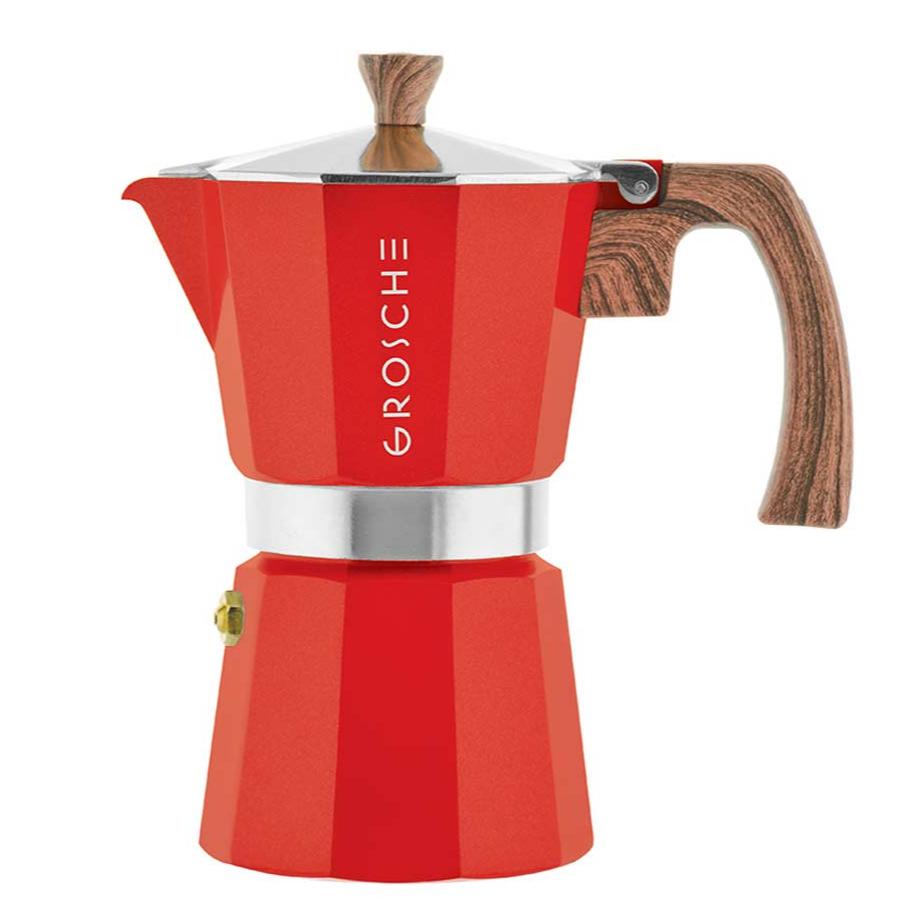 Shop GROSCHE MILANO Stovetop Espresso Maker, Moka Pot, Red