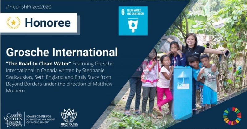 GROSCHE International Given 2020 Flourish Clean Water Award - GROSCHE International Inc.