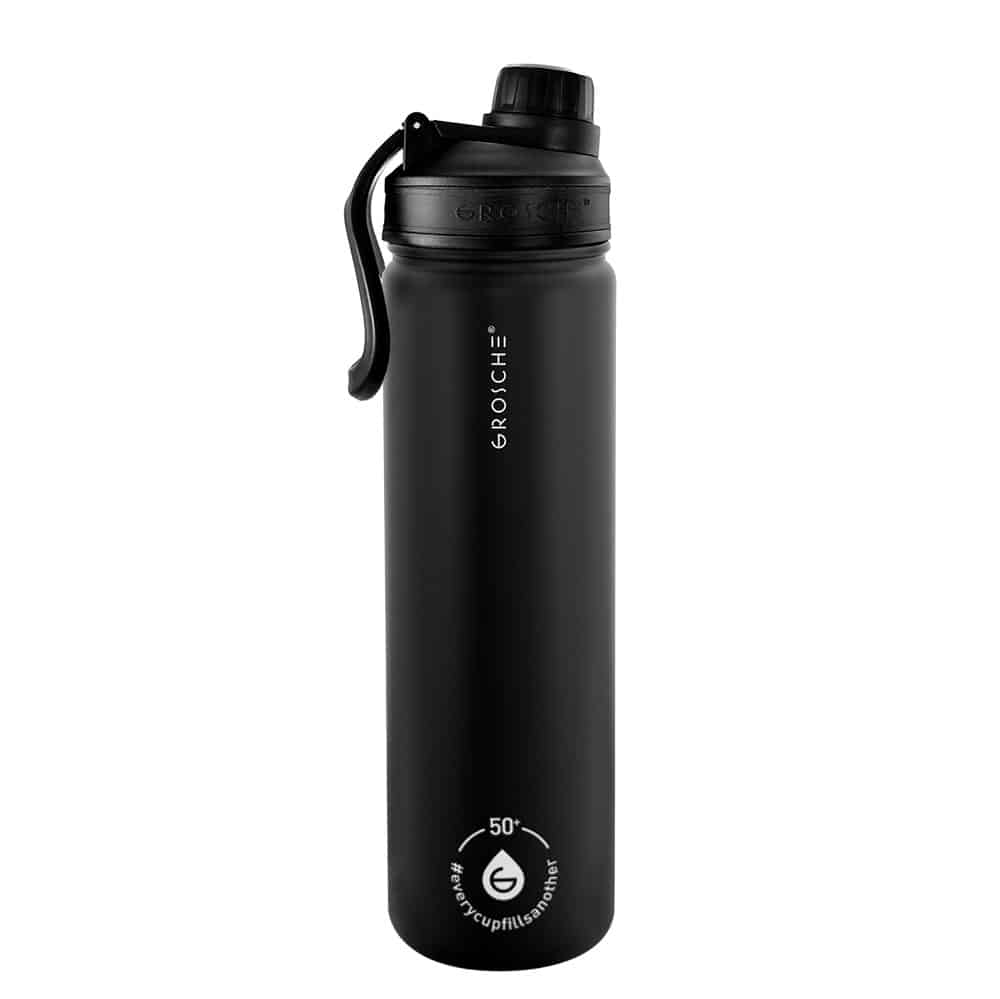 CHICAGO STEEL Insulated Water Bottle, Travel Flask, Tea Bottle with Chug Lid, 22oz