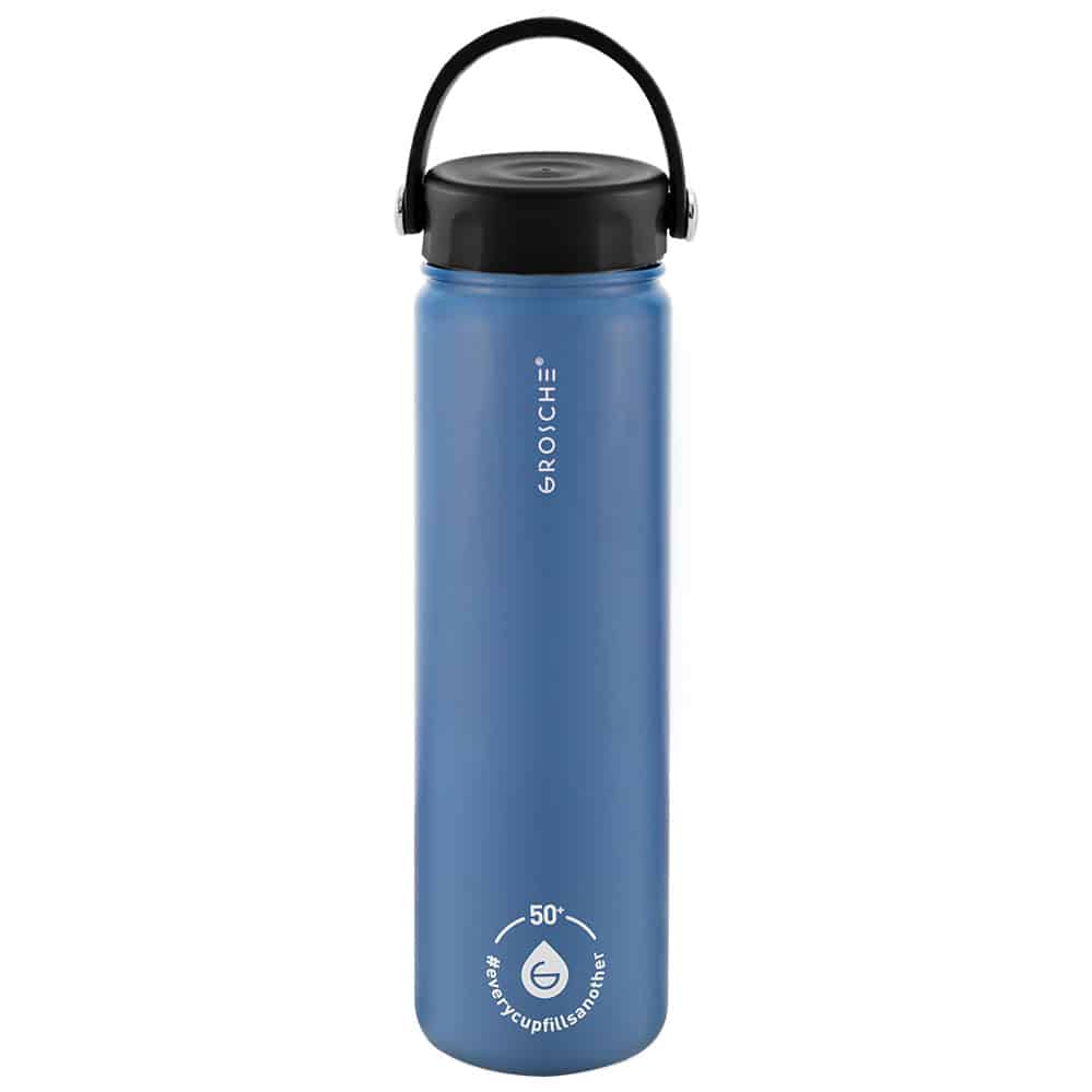 CHICAGO STEEL Insulated Water Bottle, Travel Flask, Tea Bottle with Twist Lid, 22oz