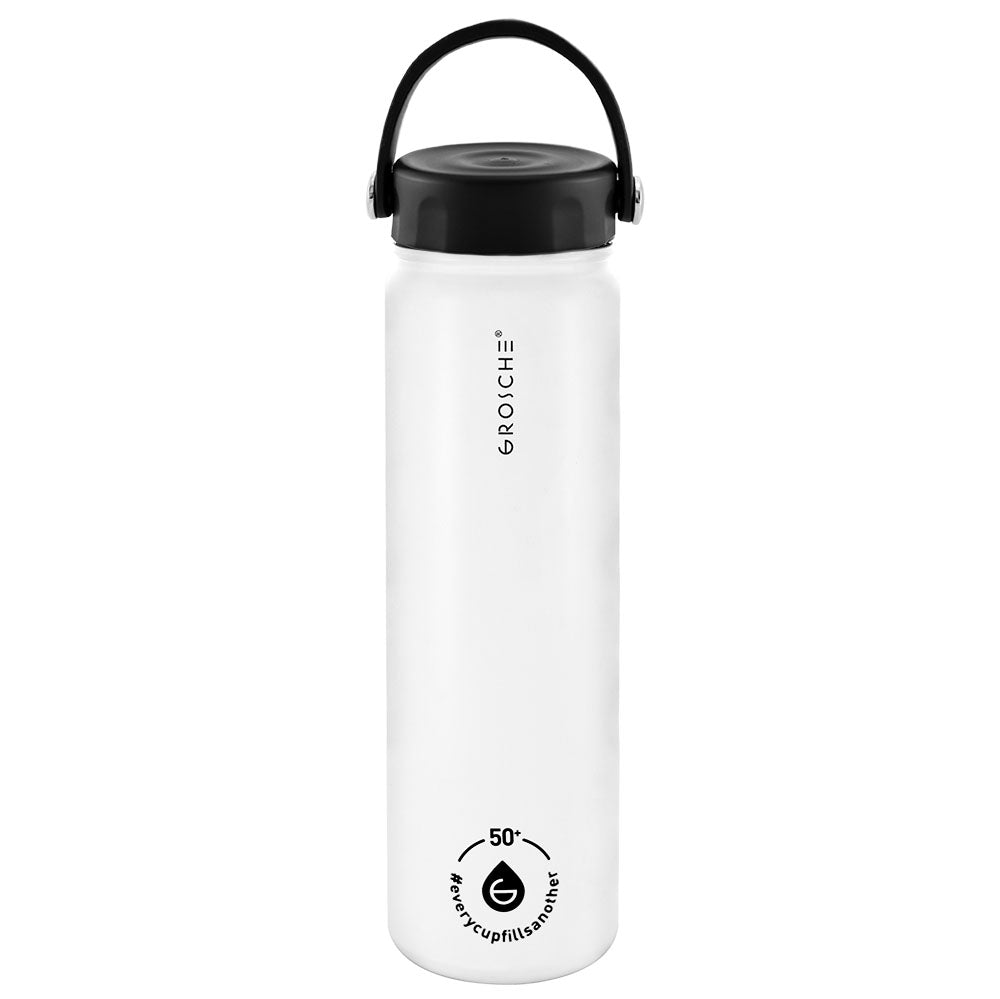 CHICAGO STEEL Insulated Water Bottle, Travel Flask, Tea Bottle with Twist Lid, 22oz