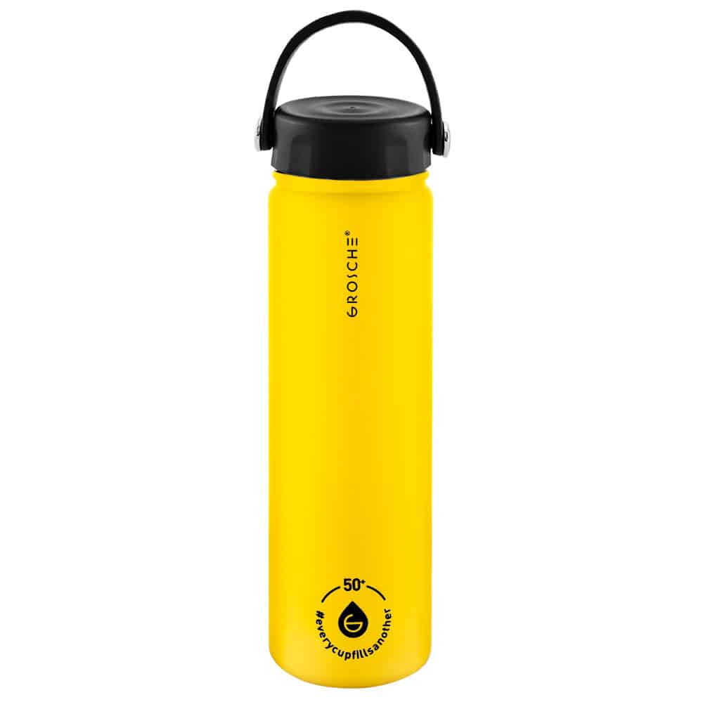 CHICAGO STEEL Insulated Water Bottle, Travel Flask, Tea Bottle with Twist Lid, 22oz