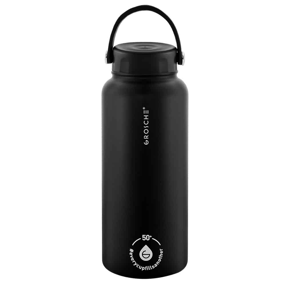 CHICAGO STEEL Insulated Water Bottle, Travel Flask, Tea Bottle with Twist Lid, 32oz