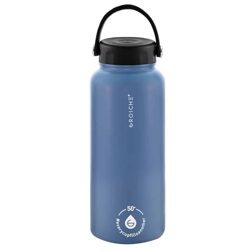 CHICAGO STEEL Insulated Water Bottle, Travel Flask, Tea Bottle with Twist Lid, 32oz