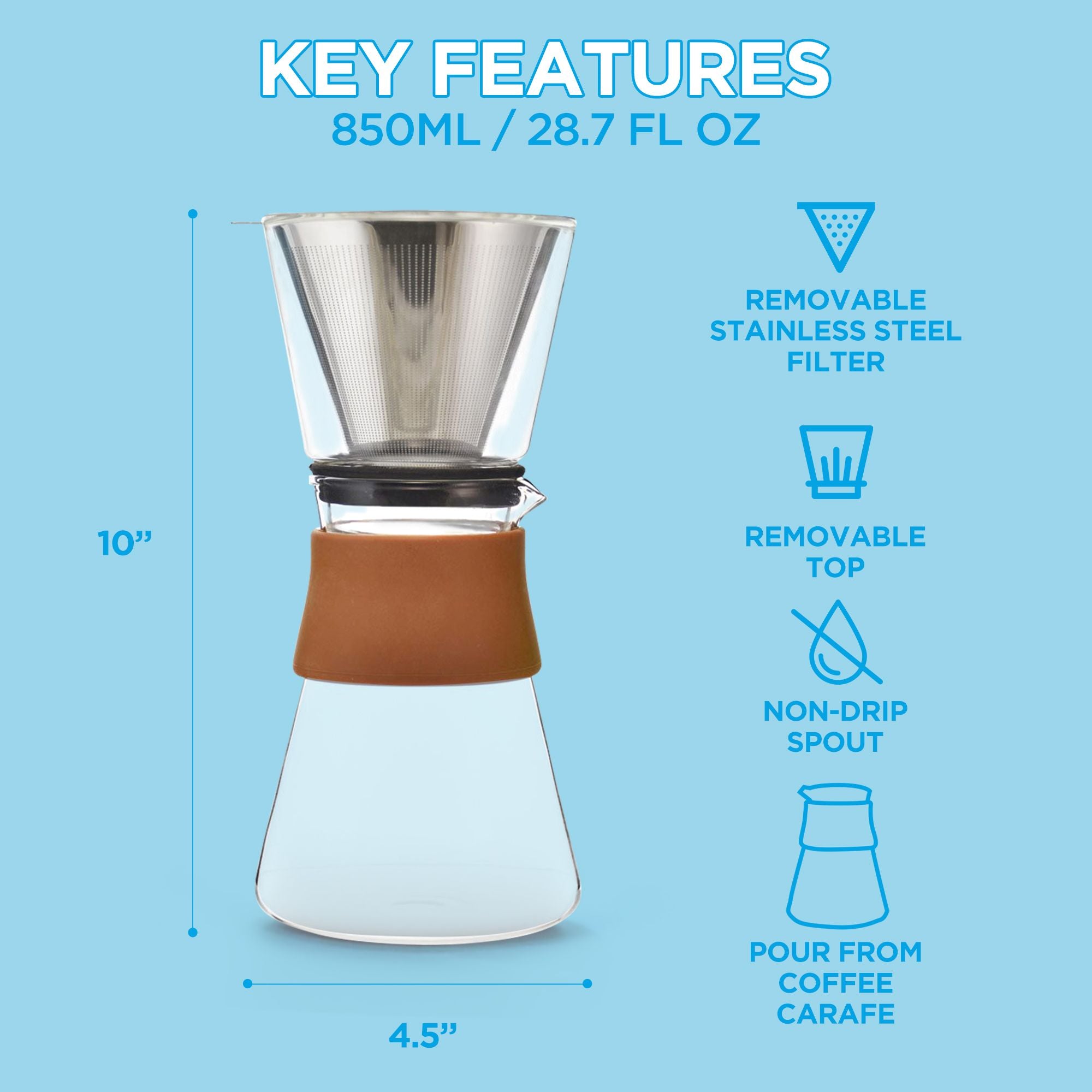 GROSCHE Amsterdam Pour Over Coffee Maker - Thumbnail 5