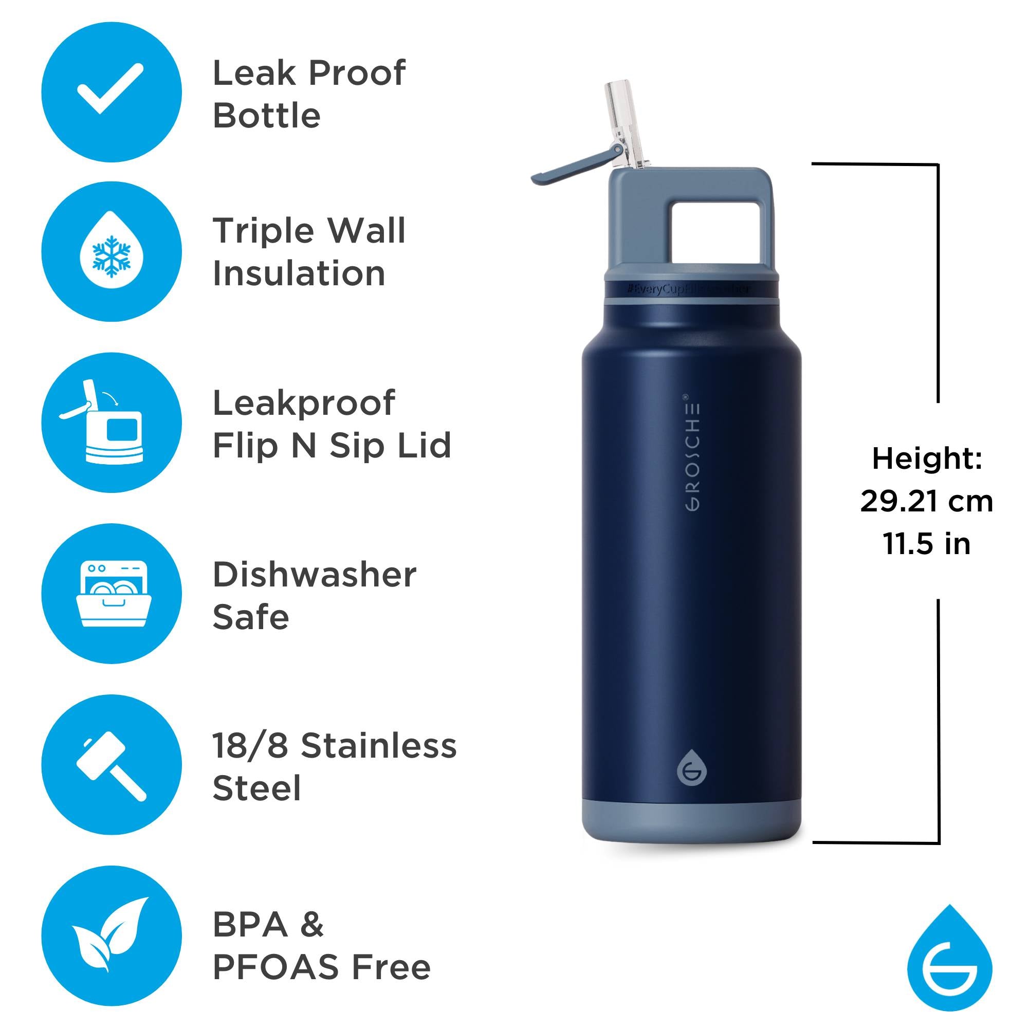 ALPINE Flip 'N Sip 40oz Water Bottle X Crossfit Cambridge