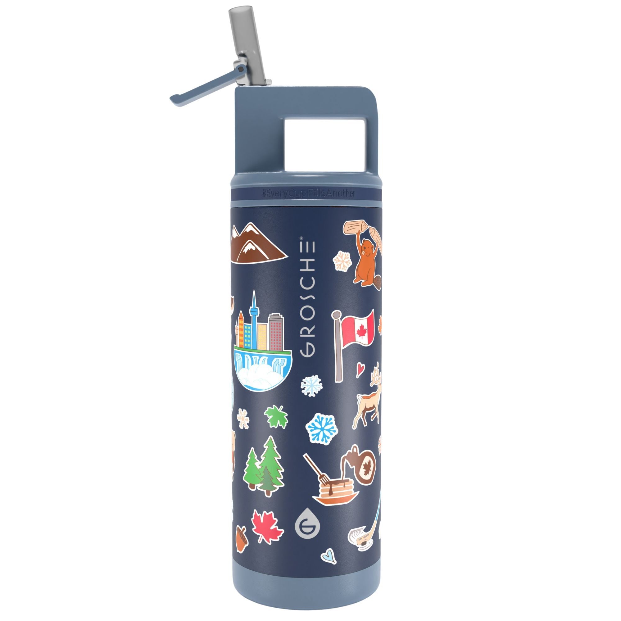 ALPINE Canadian Collection Flip 'N Sip Insulated Water Bottle With Straw, 20oz