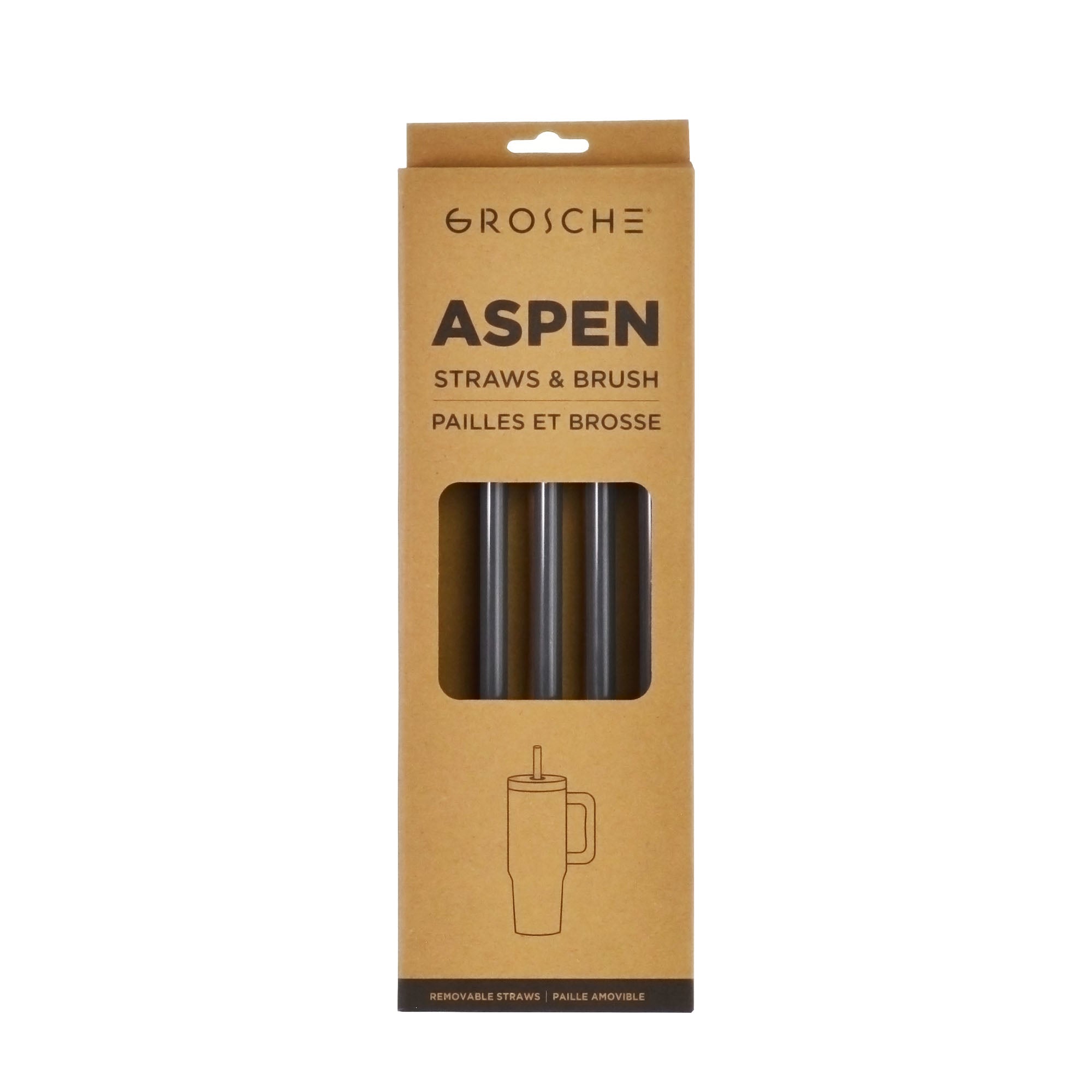 ASPEN Replacement Straws and Brush, 40oz - 5 Pack