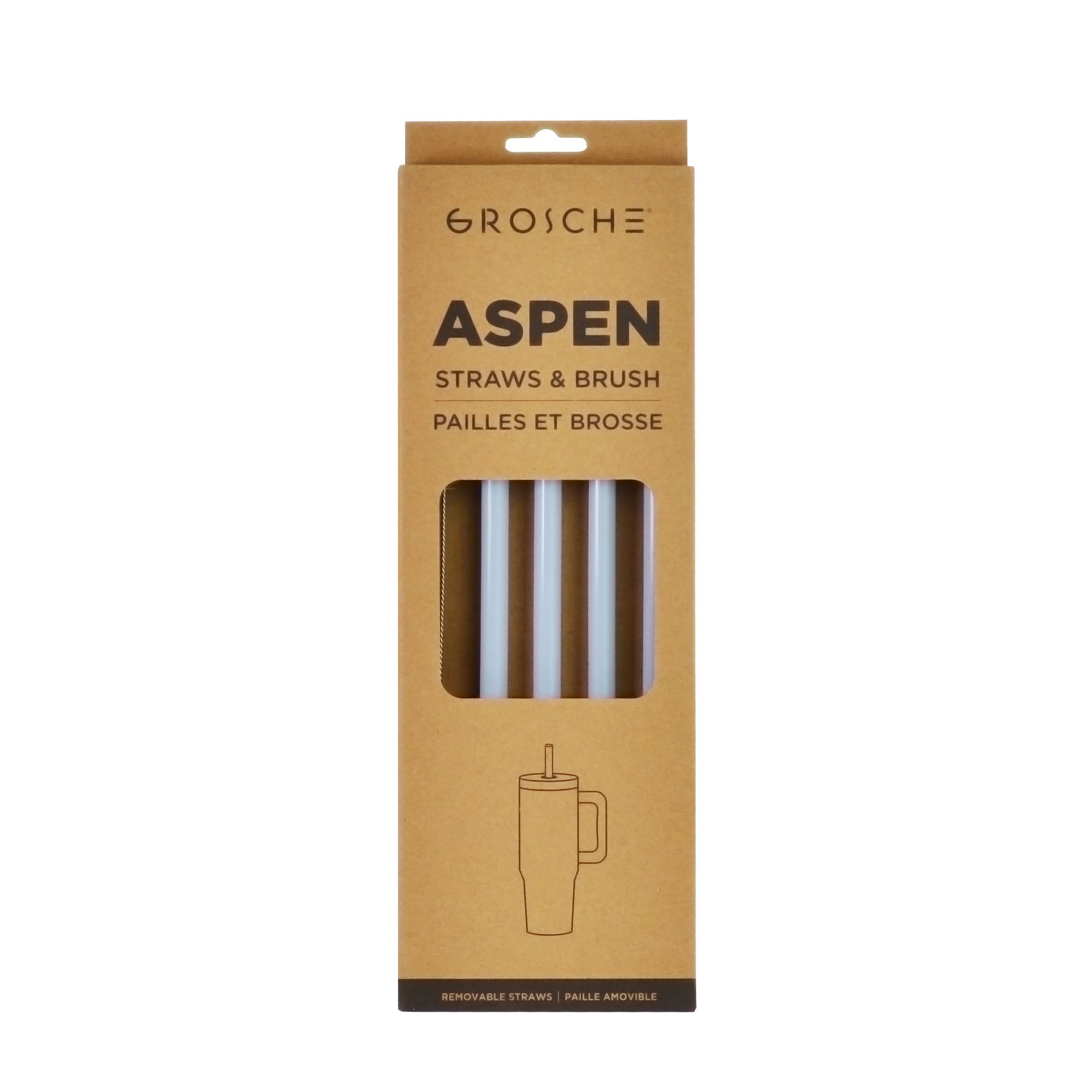 ASPEN Replacement Straws and Brush, 40oz - 5 Pack