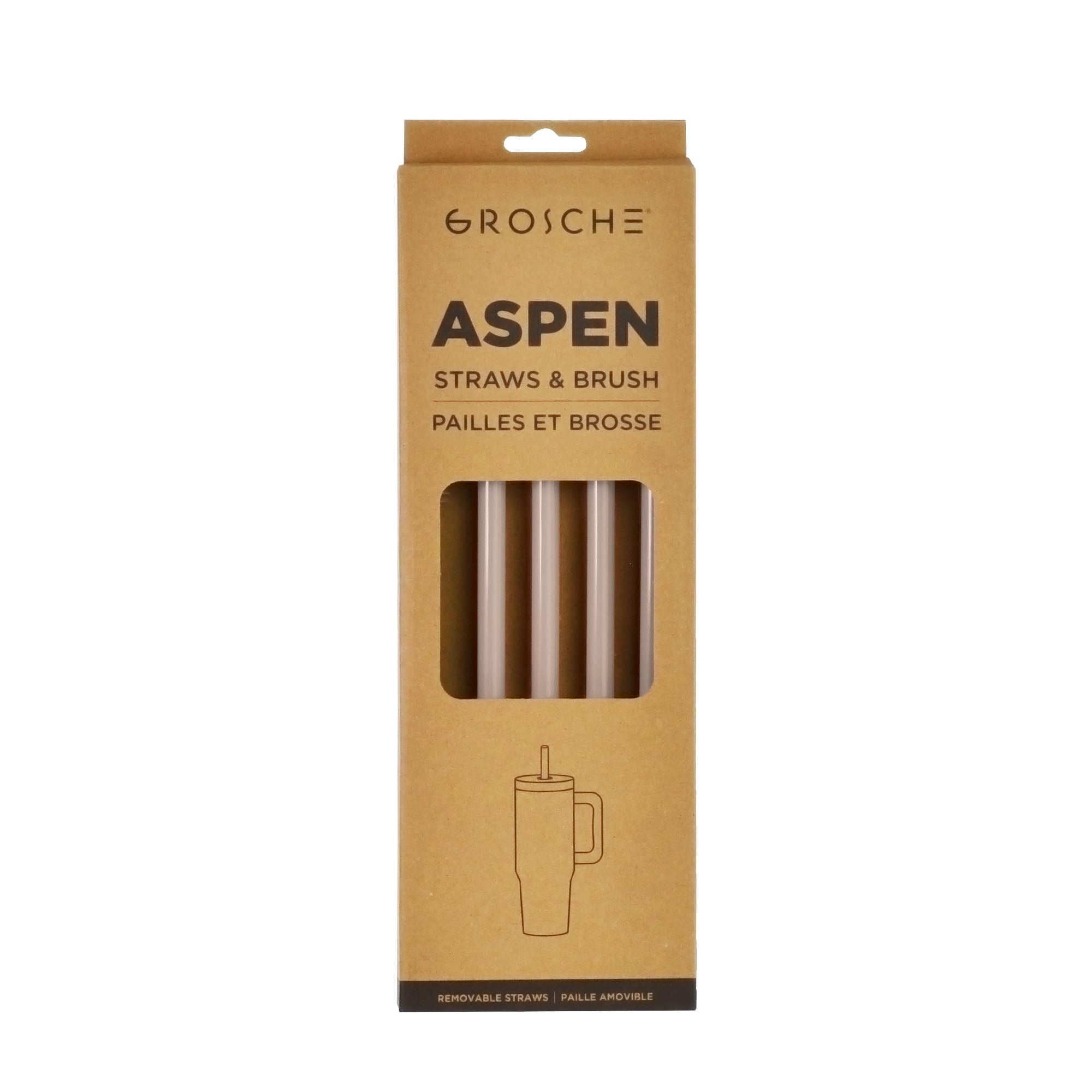 ASPEN Replacement Straws and Brush, 40oz - 5 Pack