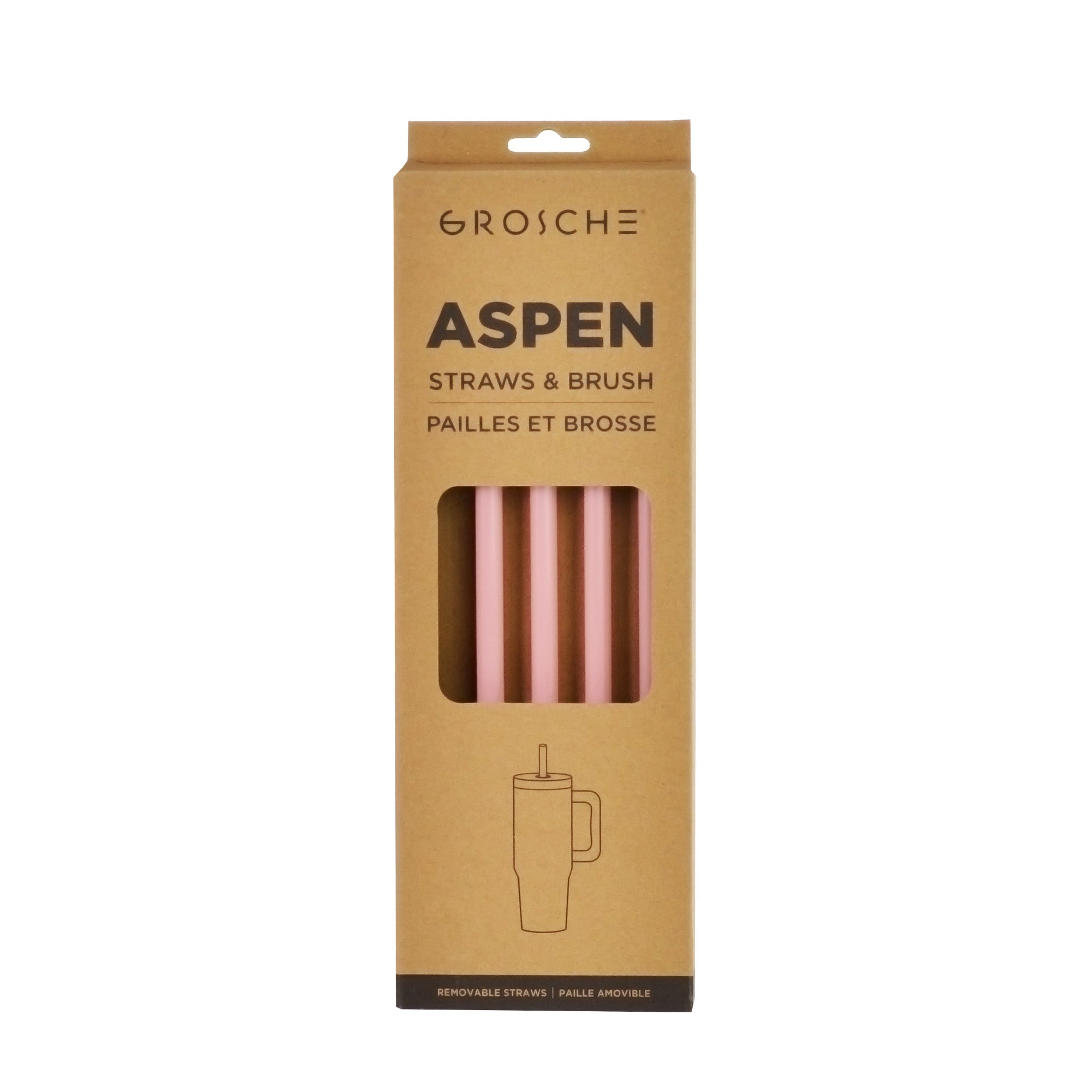 ASPEN Replacement Straws and Brush, 40oz - 5 Pack