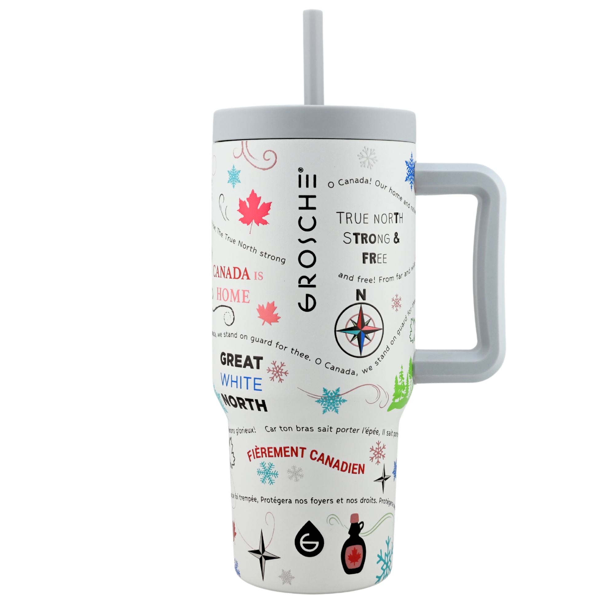 ASPEN Insulated Tumbler with Handle and Straw, 32oz